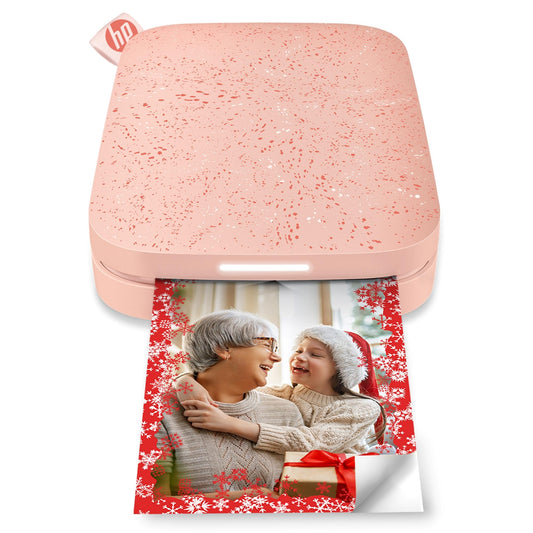 HP Sprocket 2x3 Instant Smartphone Photo Printer - Portable Color Wireless Mobile Printer - Zink Sticky-Back Photos - Print from Compatible iOS & Android Devices with Bluetooth w/App - Blush Pink