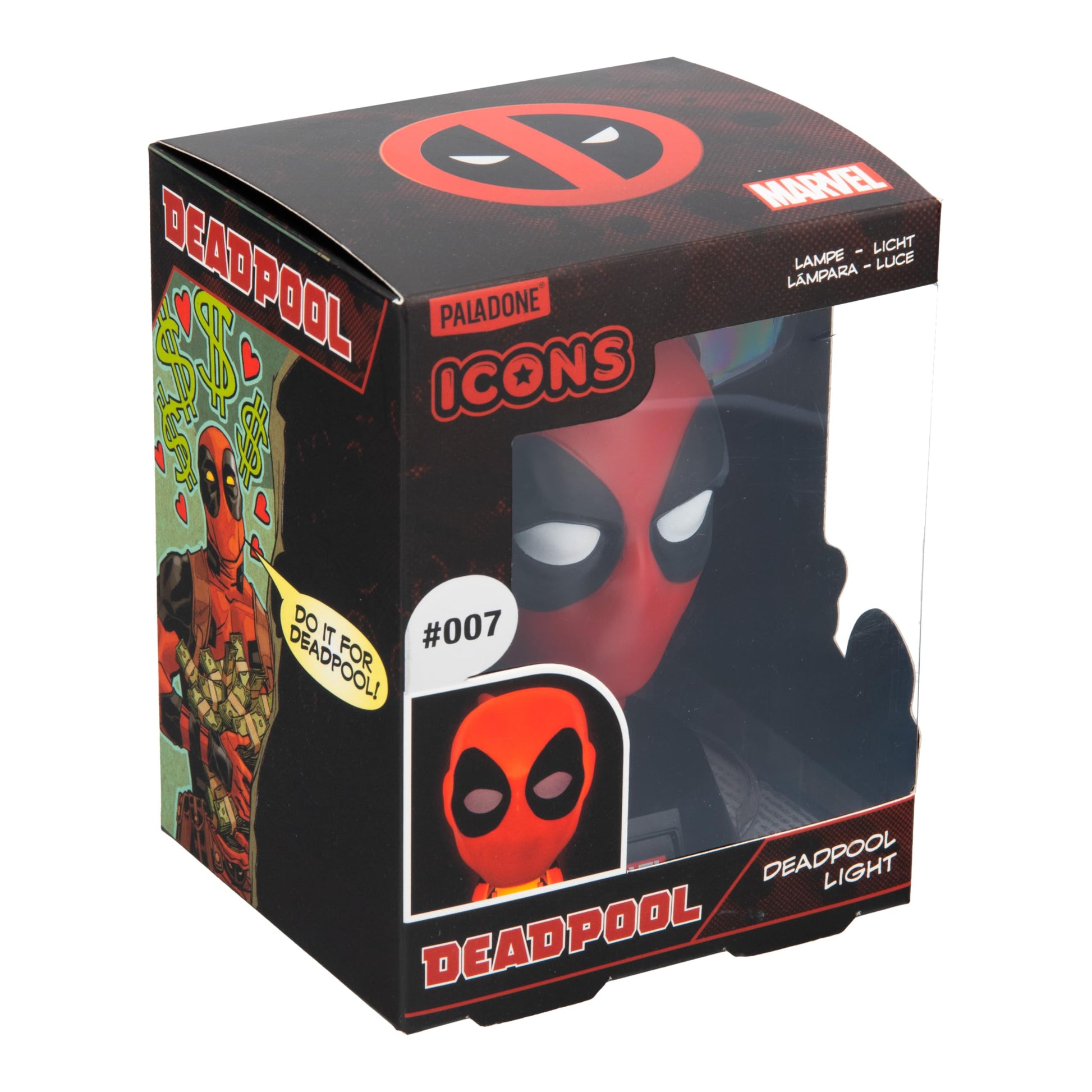 Deadpool - Luz de icono 3D con licencia oficial de Disney Marvel para oficina, sala de juegos, dormitorio, decoración de regalo y accesorio para ventilador de Marvel | Paladone