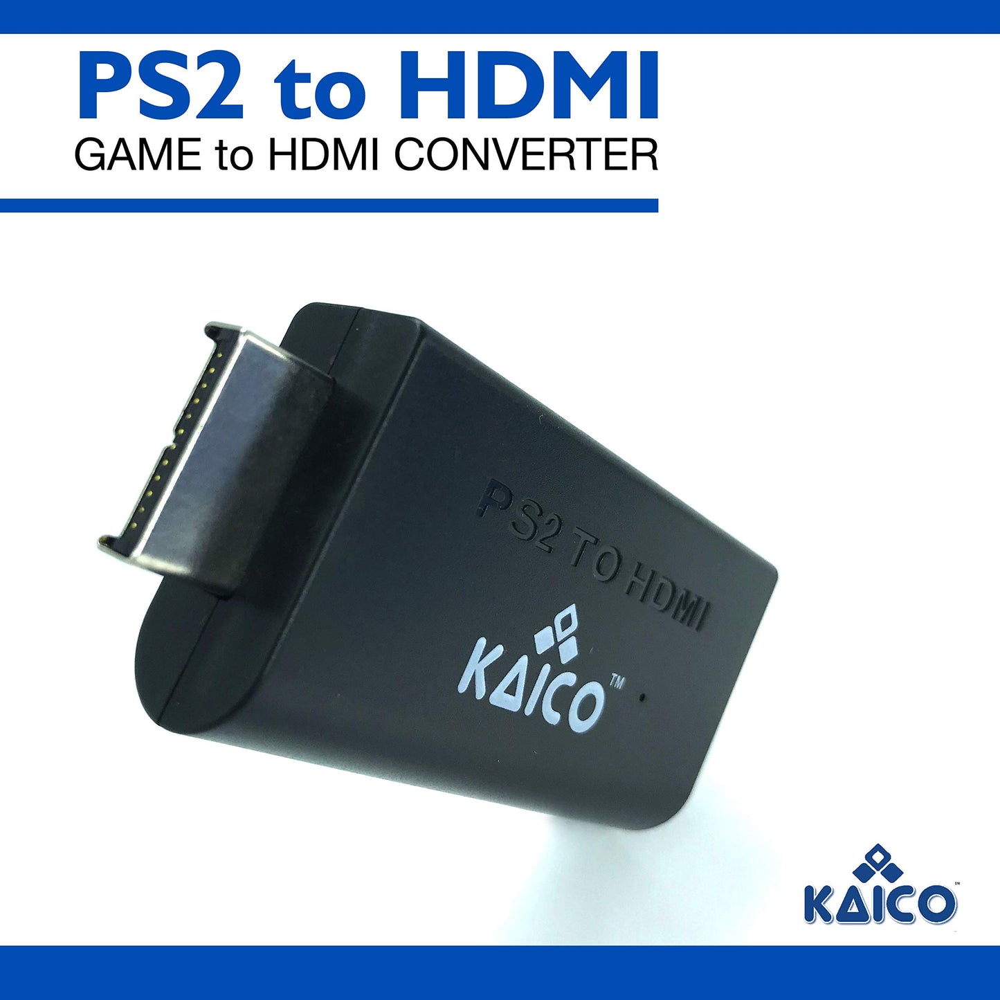 Kaico HDMI Converter for Use with All PS2 Models - Component to HDMI Converter Adaptor - Play Playstation 2 on Your HDMI TV - Retro Gaming HDMI Converter Adapter Compatible with PS2