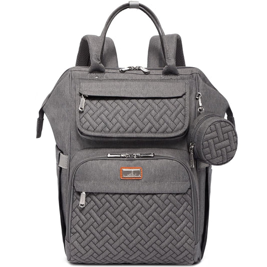 Mochila para Pañales BabbleRoo Gris Oscuro Multifunción con Cambiador para Mamás y Papás