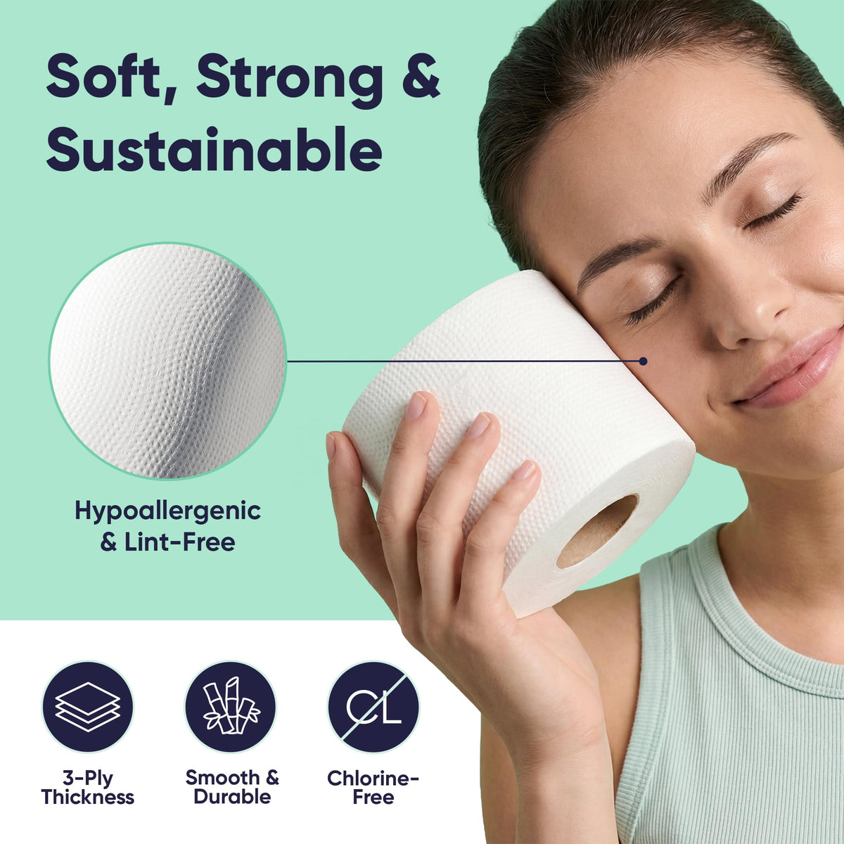 Papel Higiénico de Bambú Cloud Paper Blanco 3 Capas Orgánico Sin Plástico Vegano Certificado FSC
