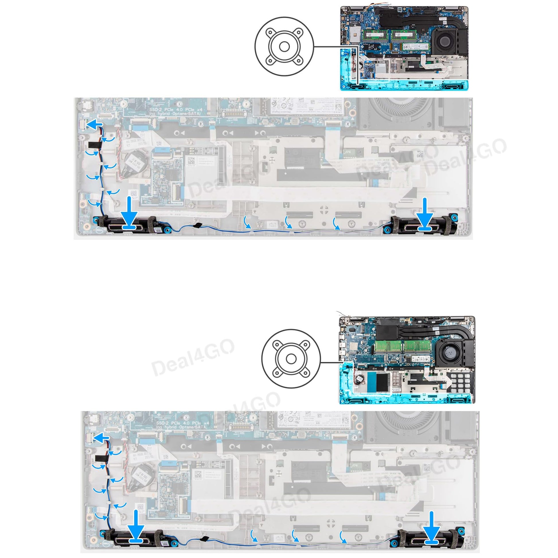 Deal4GO - Conjunto de altavoces internos G4RVC KK9V4 0KK9V4 de repuesto para Dell Latitude 5531 5521 Precision 3561 3571