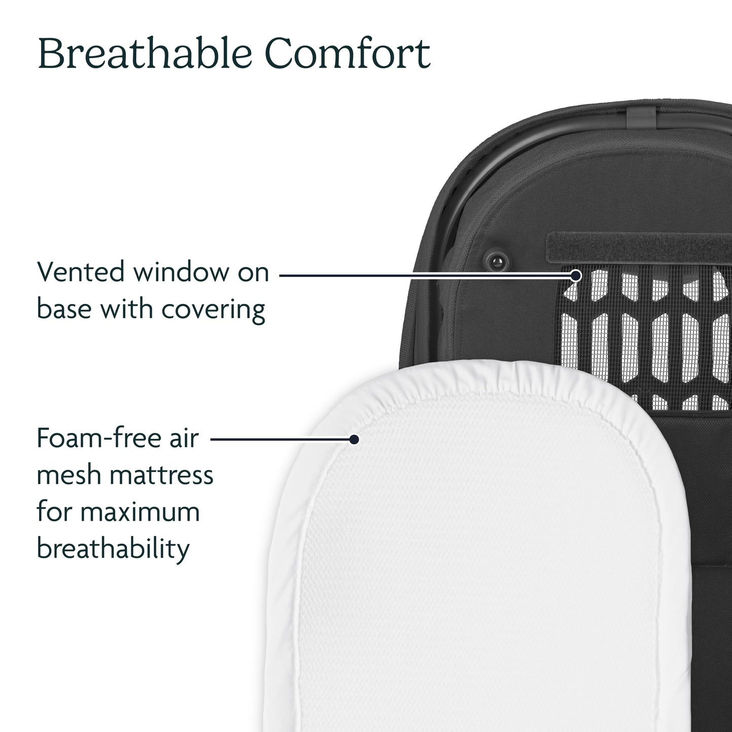 UPPAbaby Moisés V3 - Compatible con cochecitos Vista, Cruz, Ridge, Minu - Solución para Dormir Durante la Noche - Colchón, sábana y Escudo contra Insectos incluidos - Savannah (Gris Claro)