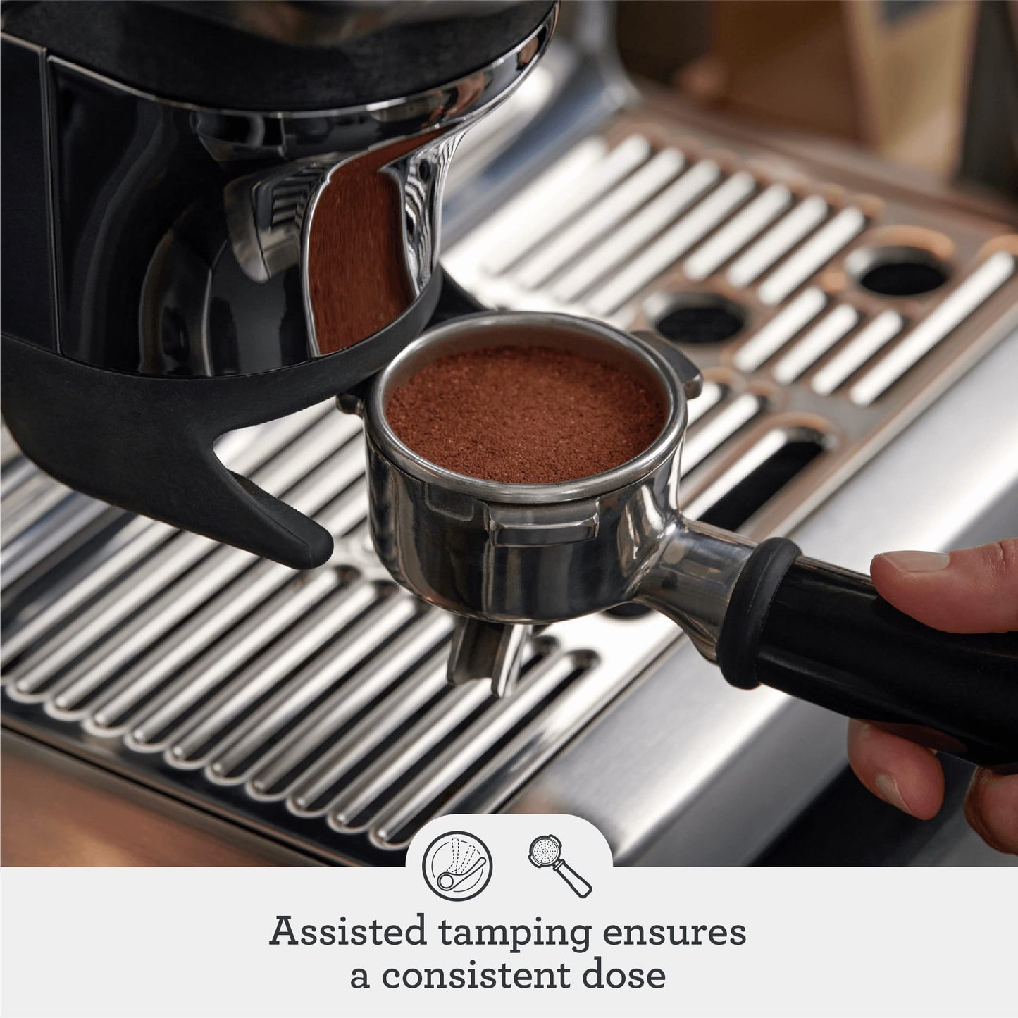 Breville - The Barista Express Impress, BES876BSS1BNA1, acero inoxidable cepillado