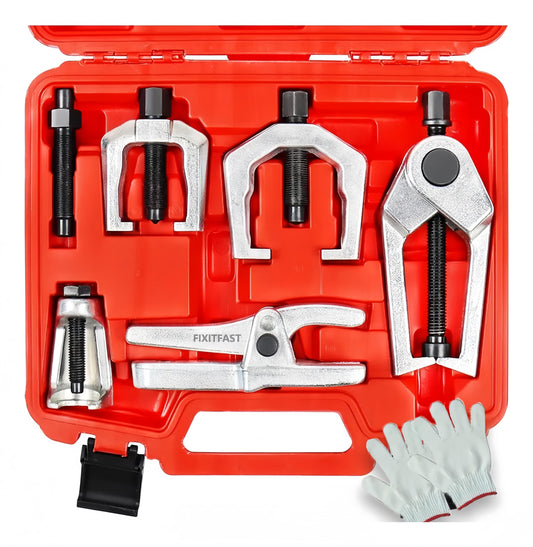 FIXITFAST Extractor de Rótulas,Kit Extractor de Rótulas 6 en 1 Aleación Endurecida,Kit de Mantenimiento Frontal Integrado,Herramientas Extractor de Rotulas Automotriz para Separación Eficiente