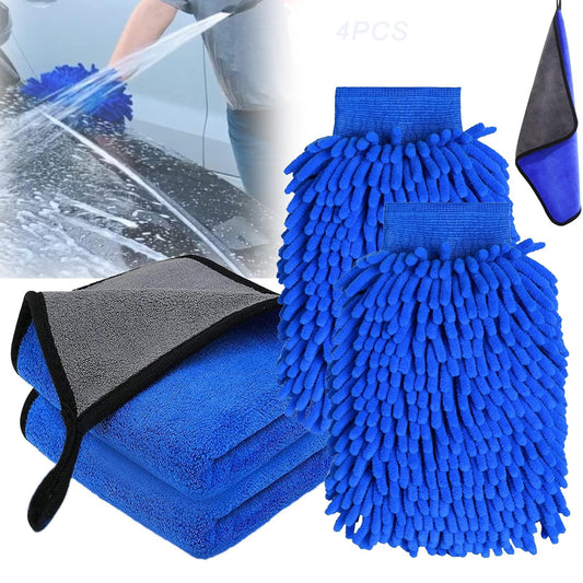 Kit de Limpieza de Coche 4PCS Rainbowstreet Microfibra Alta Calidad