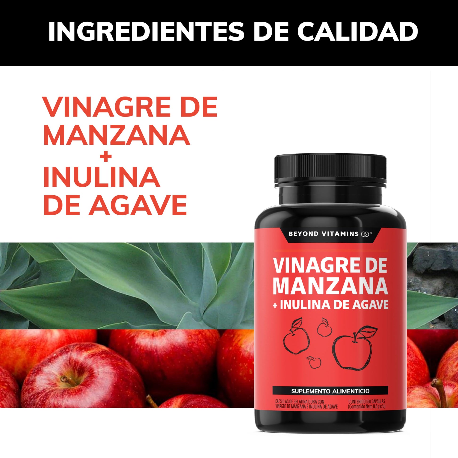 Vinagre de Manzana Daily Life con Inulina de Agave Cápsulas 150 Gummy Free y sin Azúcar