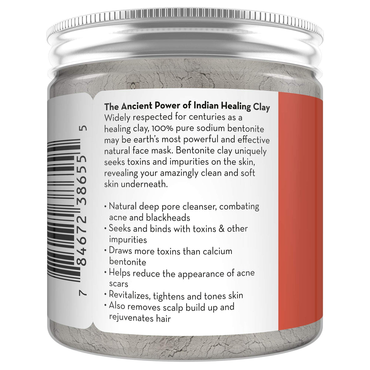 Pure Bentonite Powder for DIY Detox Bath & Face Mask, Pure Indian Healing Clay for Burns, Mastitis, Inflamed or Chapped Skin (8.8 oz) - Pure Body Naturals