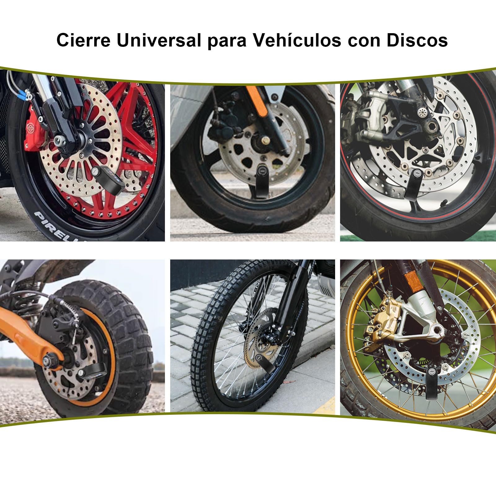 Kayoosi Candado de Alarma Para Moto, Alarma de Freno de Disco de 110 Db con Sensor de Movimiento y Cable de Alarma de 4,3 Pies, Impermeable y Antirrobo, Compatible con Vehículos con Llantas de Disco
