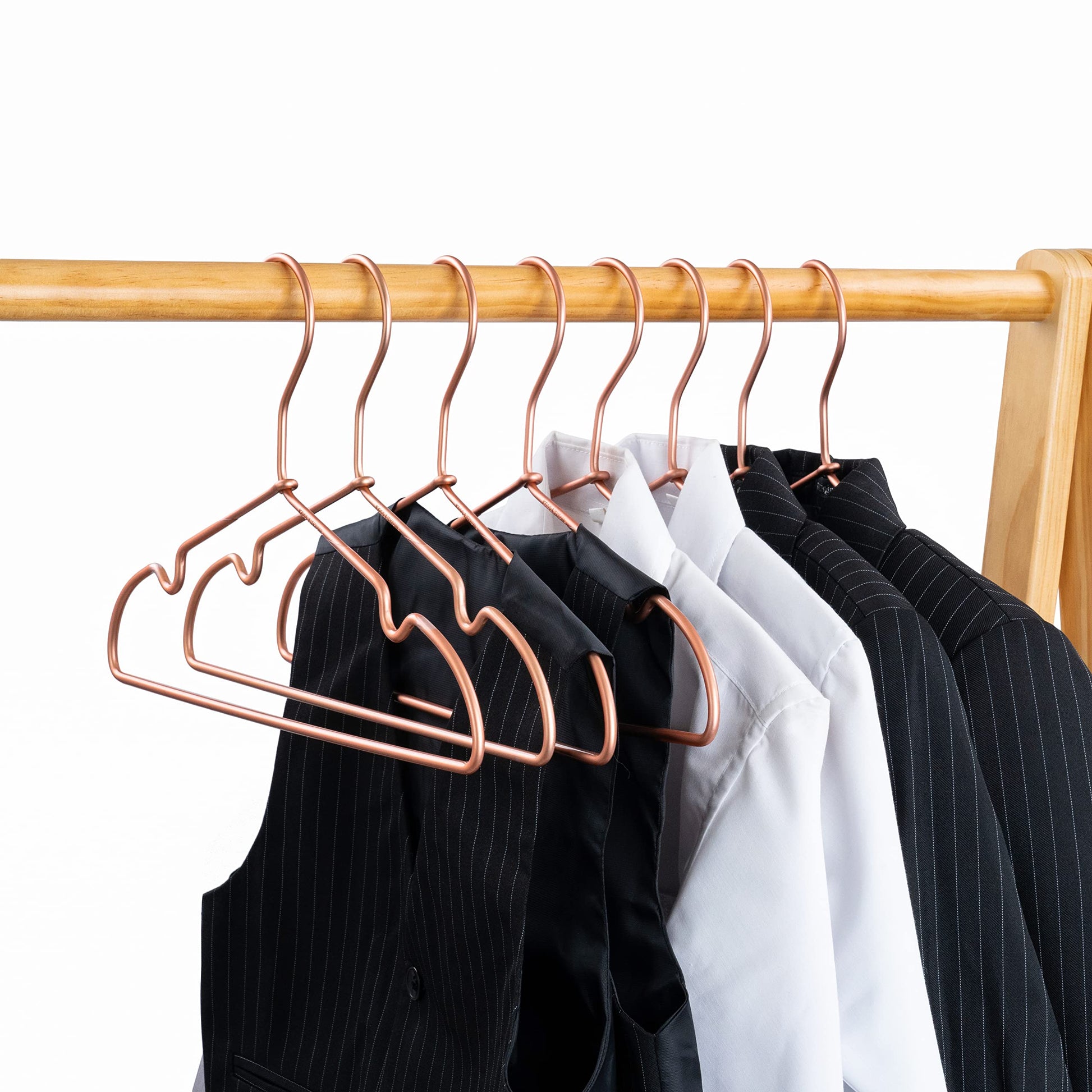 KOOBAY - Perchas de ropa antideslizantes de 12.5 pulgadas, alambre de cobre dorado rosa para niños, paquete de 30 divisores de clóset de bebé para guardería, pantalones, organizador de exhibición para