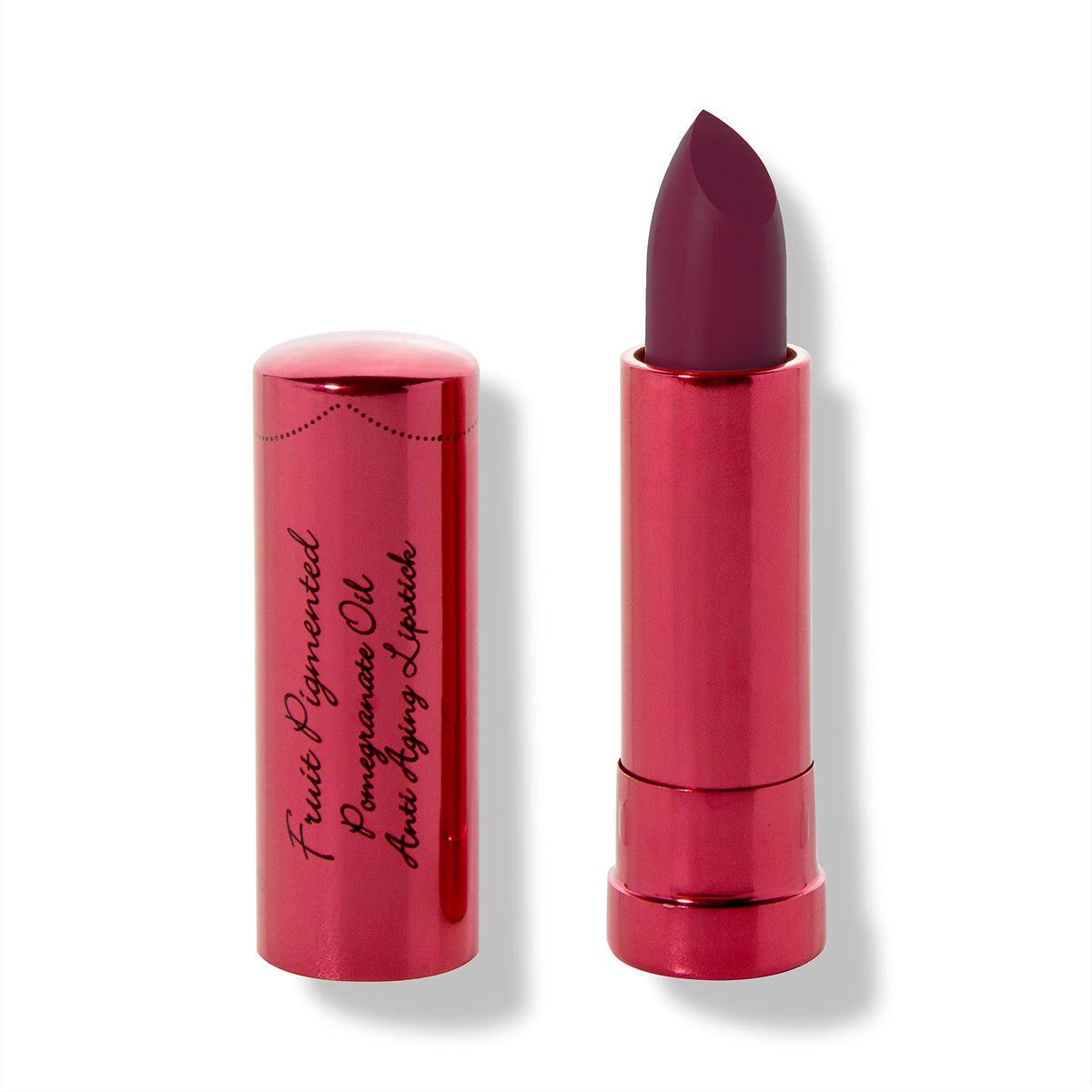 100% PURE Pomegranate Oil Anti-Aging Lipstick (Fruit Pigmented), Black Rose, Long Lasting, Satin Finish, Vibrant Color, Moisturizing Cocoa Butter (Cool Deep Wine) - 0.15 oz
