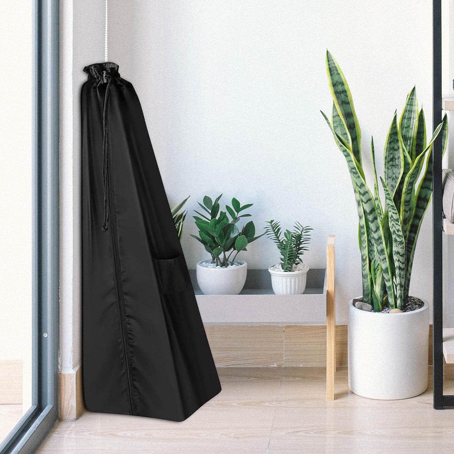 Funda de almacenamiento para aspiradora doméstica – Revestimiento de poliuretano Oxford 420D cubierta protectora para aspiradora vertical, clasificación impermeable, a prueba de polvo, 48.5 x 15 x 15 pulgadas