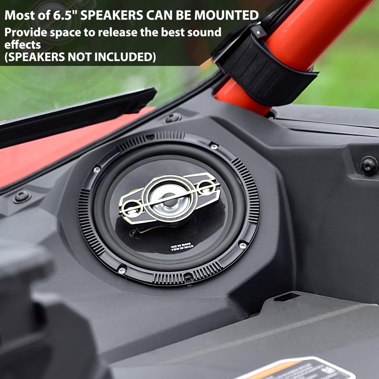 SAUTVS - Soporte de altavoz frontal para salpicadero Can Am X3, paneles frontales de 6.5 pulgadas para sistema estéreo Can-Am Maverick X3 / X3 Max 2017-2025 Accesorios