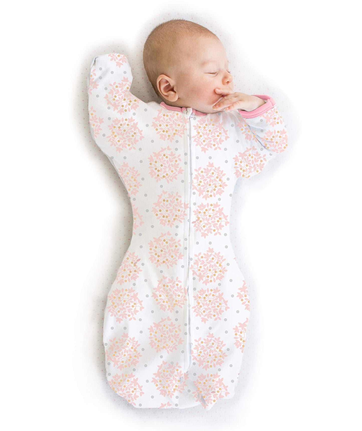SwaddleDesigns - Saco de Envolver transicional, Mangas de Media Longitud y puños de manopla, para la transición del recién Nacido al Saco de Dormir del bebé, Manta portátil, 0-3 Meses, 6-14 Libras,