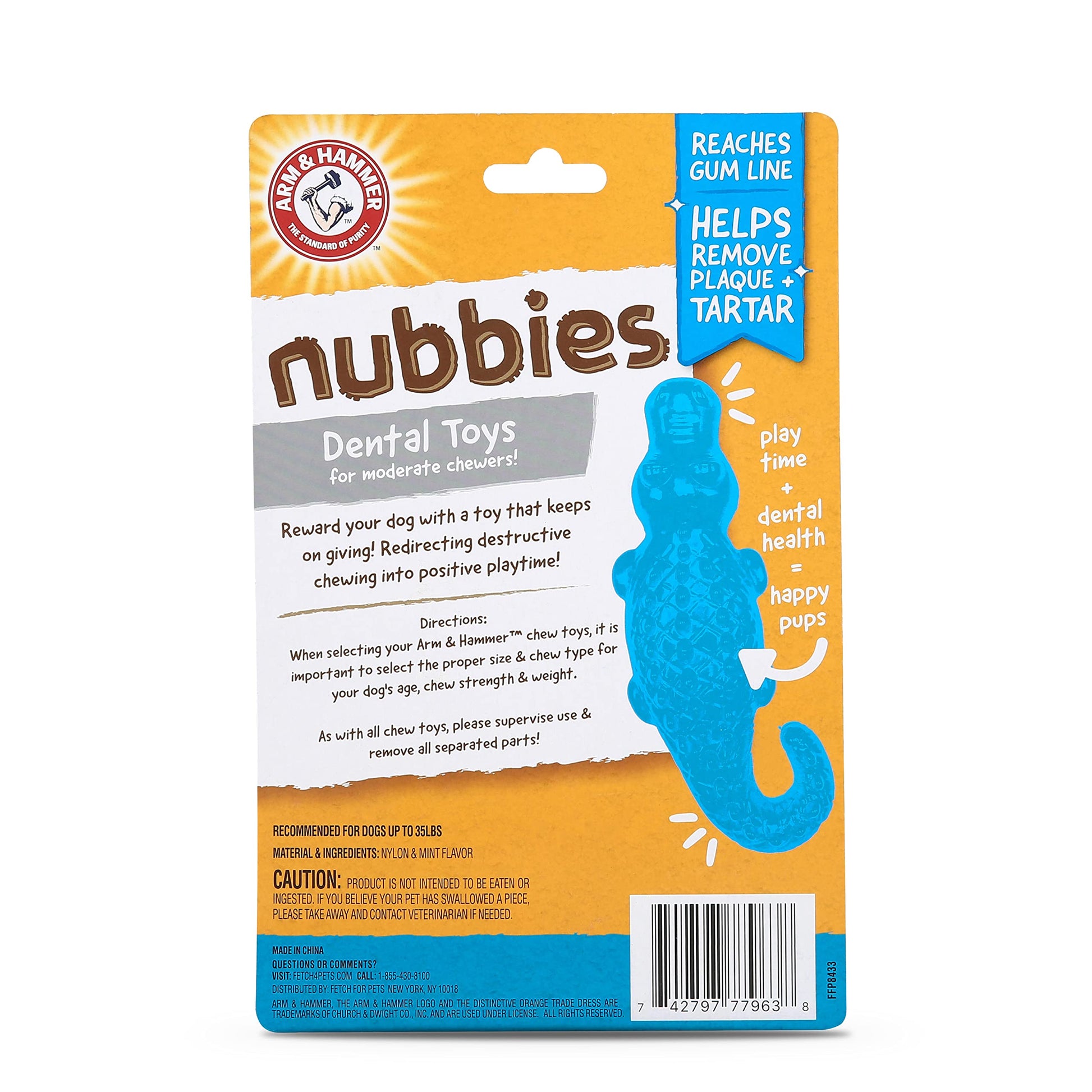 Arm & Hammer Juguete Dental para Perro Nubbies Cocodrilo