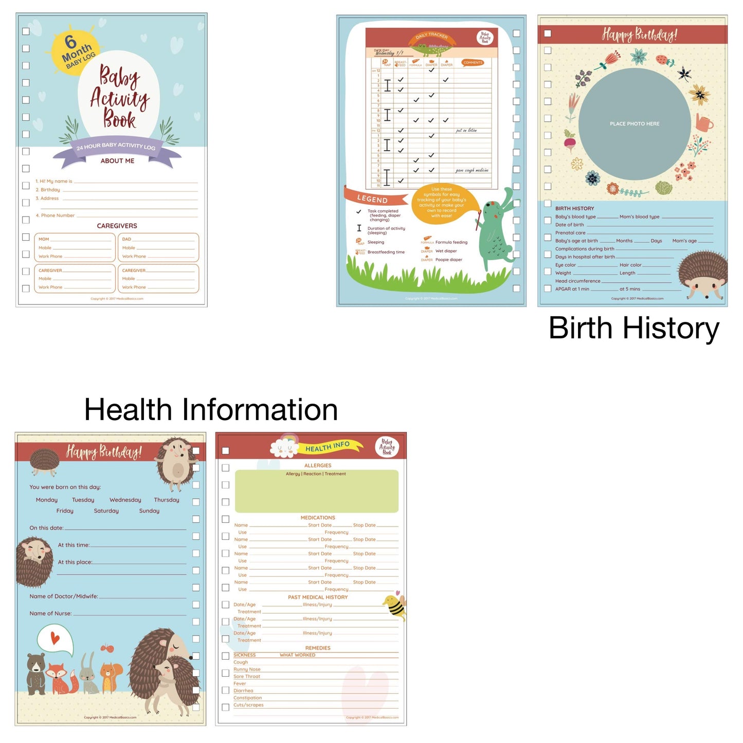 Medical Basics Baby Tracker Journal for Newborns (Boy Edition) - Diario de bebé, diario de actividad, seguimiento de calendario de bebés, registro de recién nacidos, regalo perfecto para nuevas madres, 2