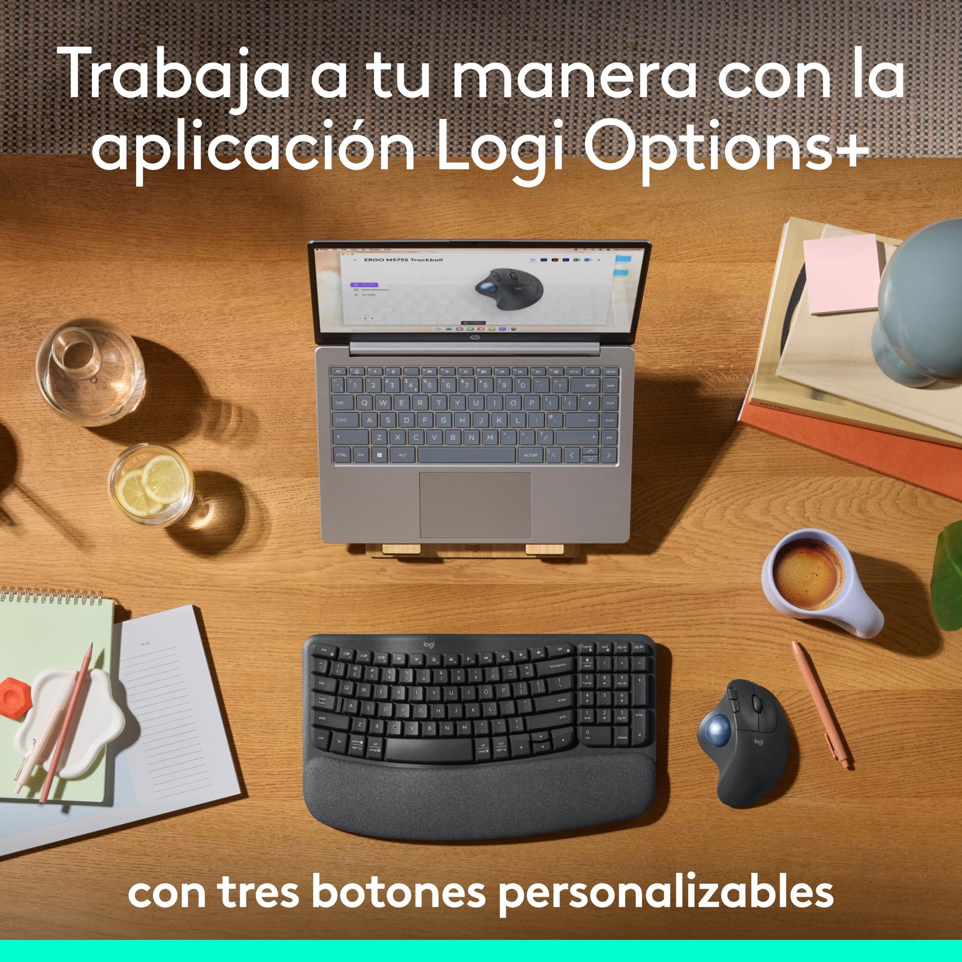 Logitech Ergo M575S Mouse inalámbrico con trackball, Mouse ergonómico inalámbrico con Bluetooth y dongle cifrado, Control cómodo con el Pulgar, Seguimiento preciso y Fluido, para PC/Mac - Grafito