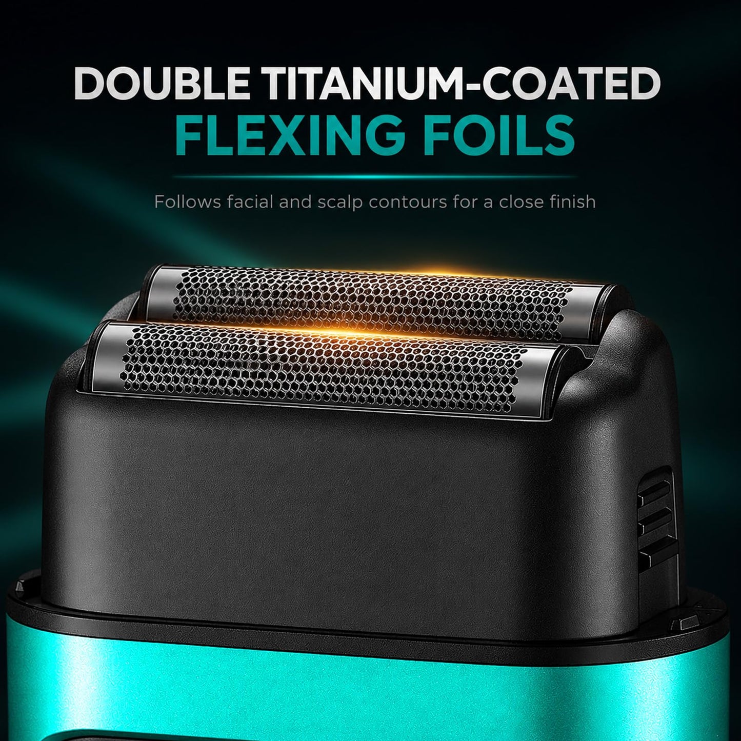VGR 307 - Afeitadora de papel de aluminio para hombres, maquinilla de afeitar eléctrica con motor de 9000 rpm, afeitadoras profesionales con doble revestimiento de titanio, cuerpo de metal, afeitadora