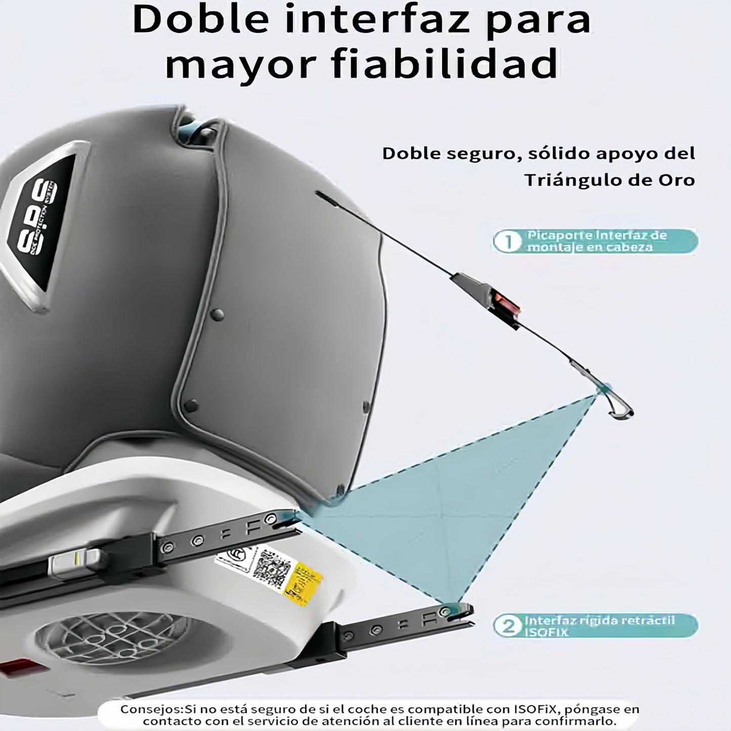 FINYQBET Autoasientos para Bebé, Asiento para Bebé Carro 3 en 1,Crecimiento Sostenible, Seguro y con Rotación 360°,Arnés de Cinco Puntos y Protección Biónica gris