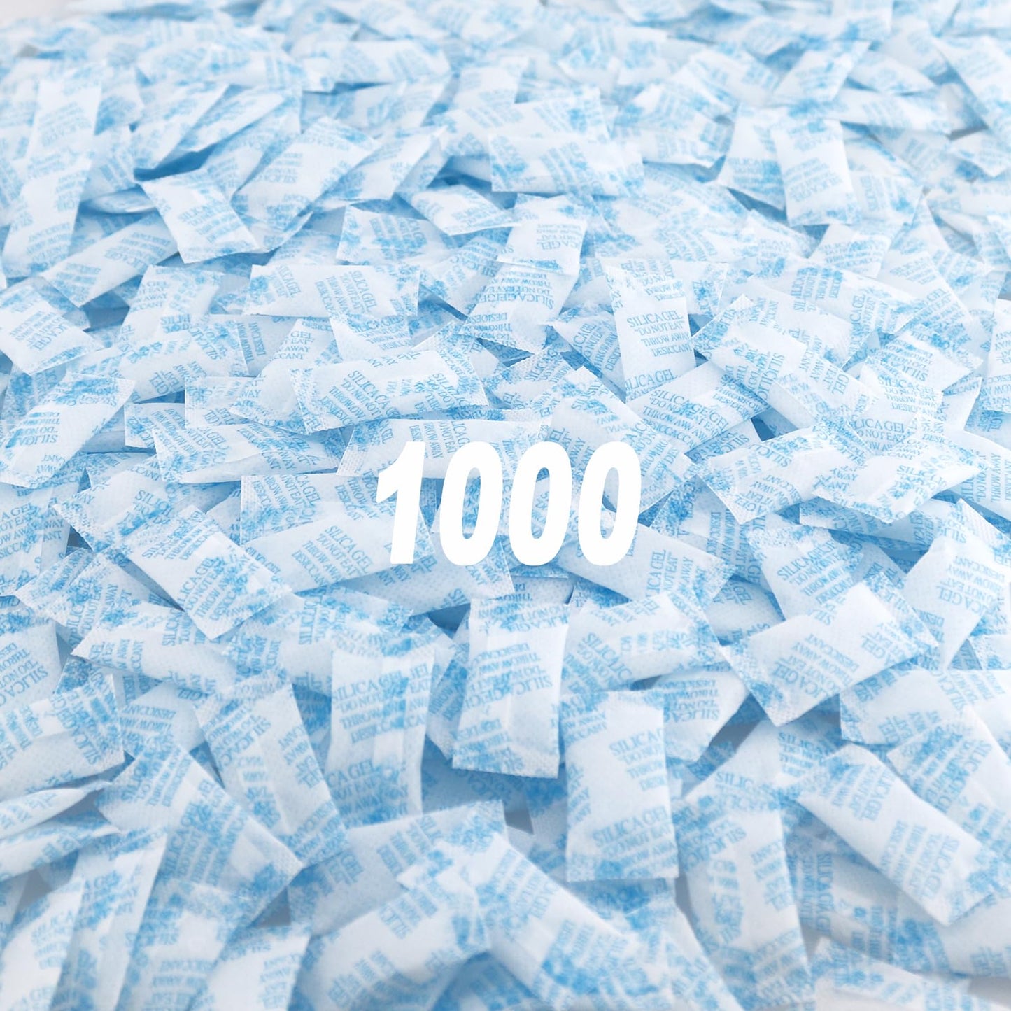 1000 Packs Silica Gel 1gramo Deshumidificador Reutilizable, Grado Alimenticio y Farmacéutico, Desecantes Gel de Silica para la Humedad
