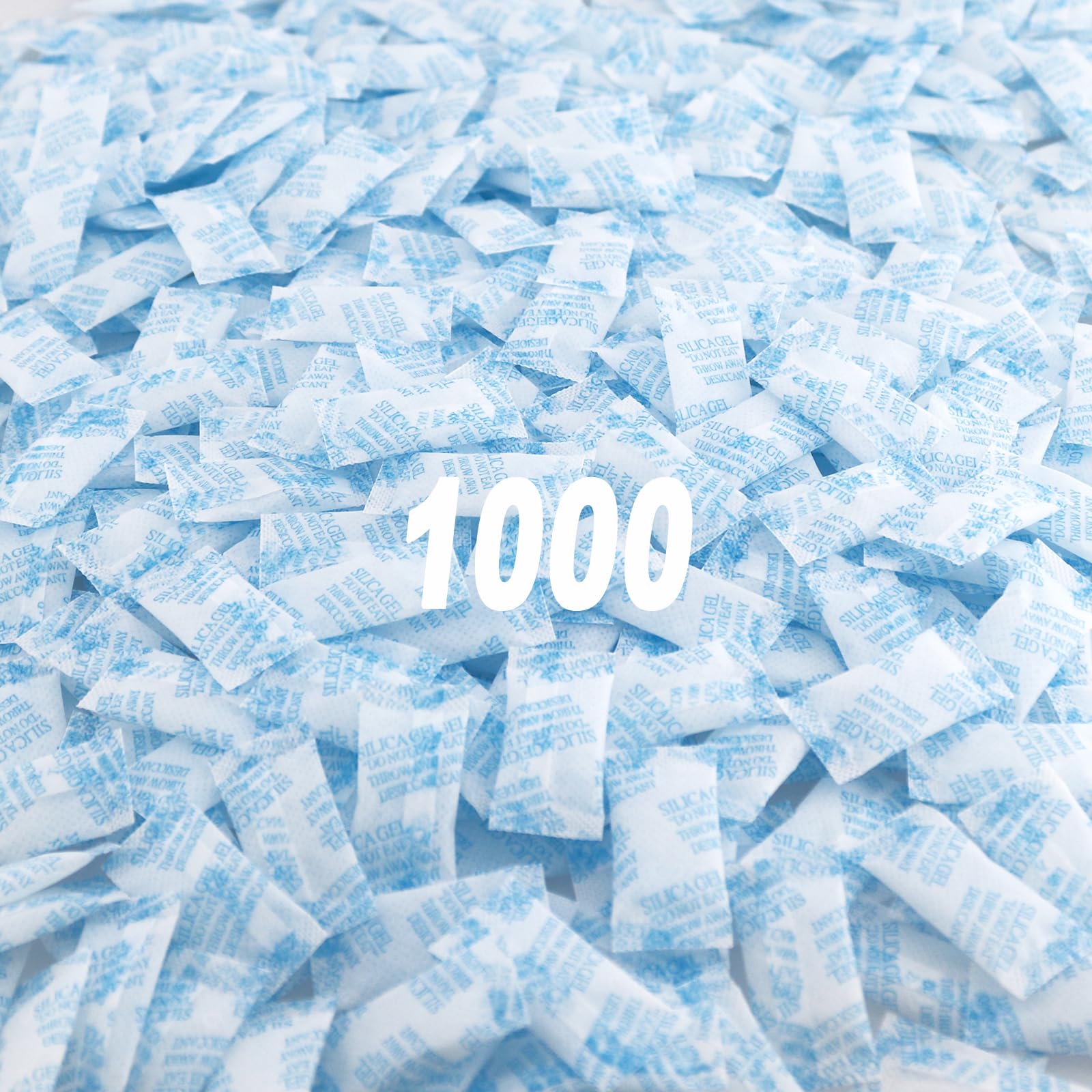 1000 Packs Silica Gel 1gramo Deshumidificador Reutilizable, Grado Alimenticio y Farmacéutico, Desecantes Gel de Silica para la Humedad