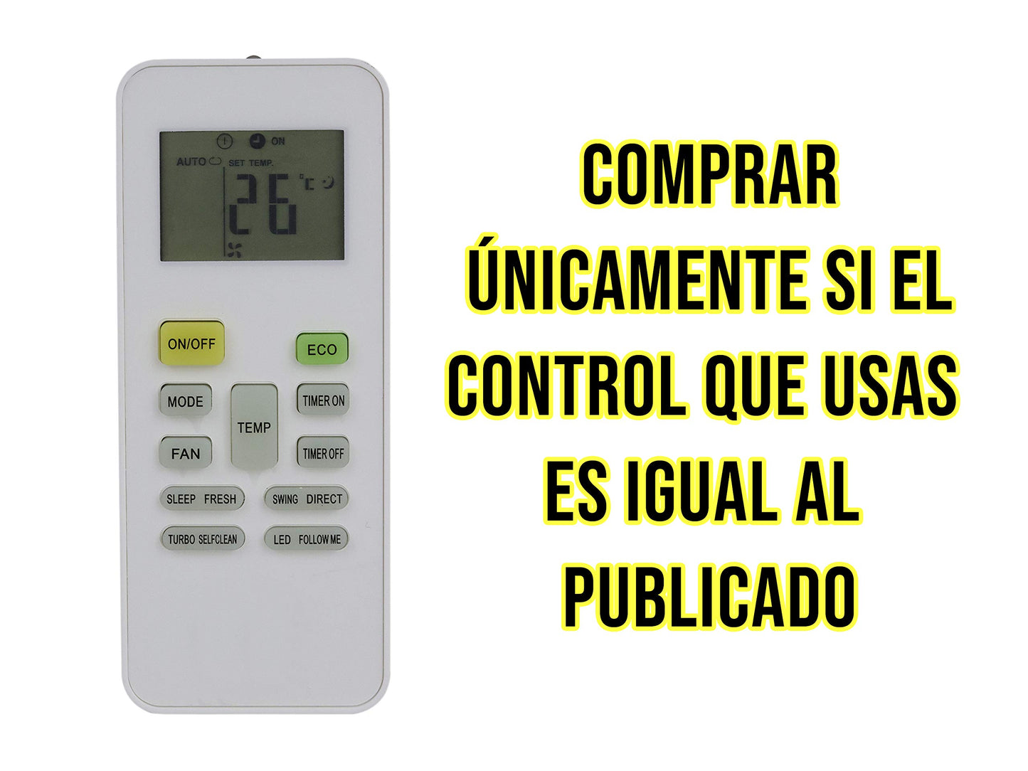 LIDERT Control Aire Acondicionado Midea Minisplit Directo 100% Compatible