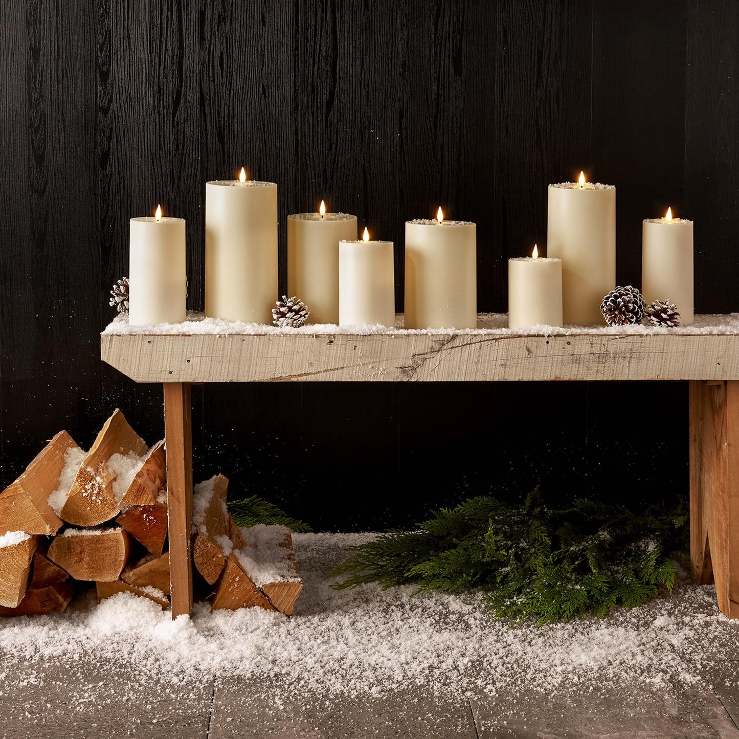LampLust - Velas sin llama para exteriores, impermeables, paquete de 3, 3 x 4, 3 x 5, 3 x 6 pulgadas, juego de velas LED parpadeantes con control remoto y temporizador incluidos, funciona con pilas,