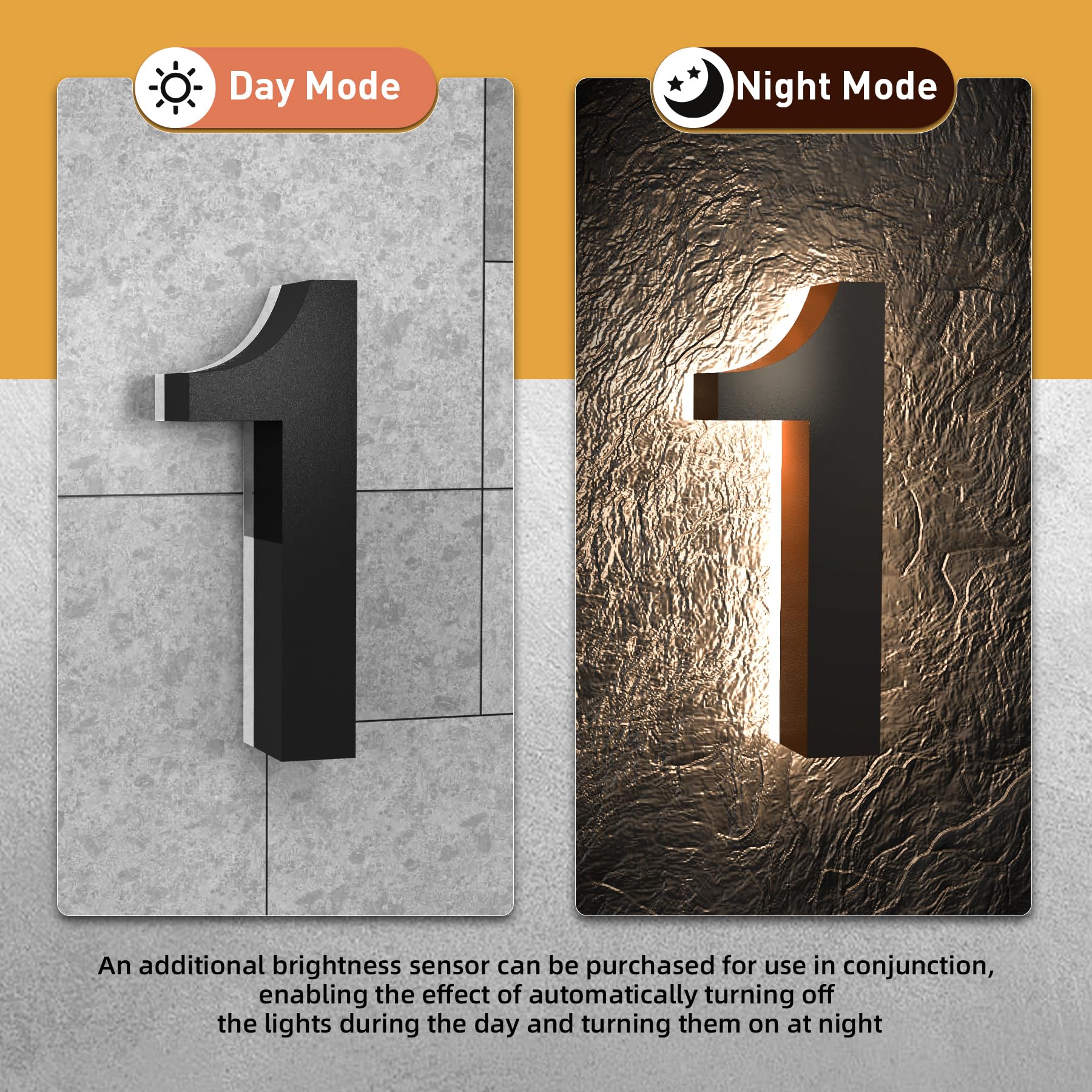 Números de Casa MIDIT Acero Inoxidable LED Retroiluminados Impermeables de 7 Pulgadas