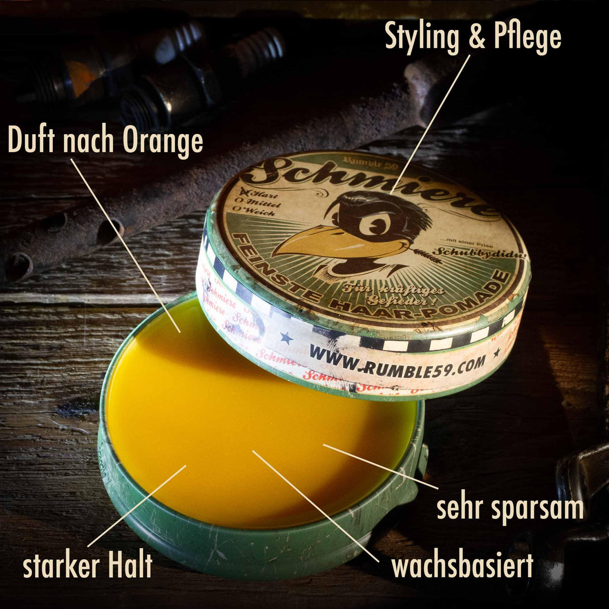 Rumble 59 Schmiere Hart (Hard) Hair Grease Pomade by Rumble59 Schmiere