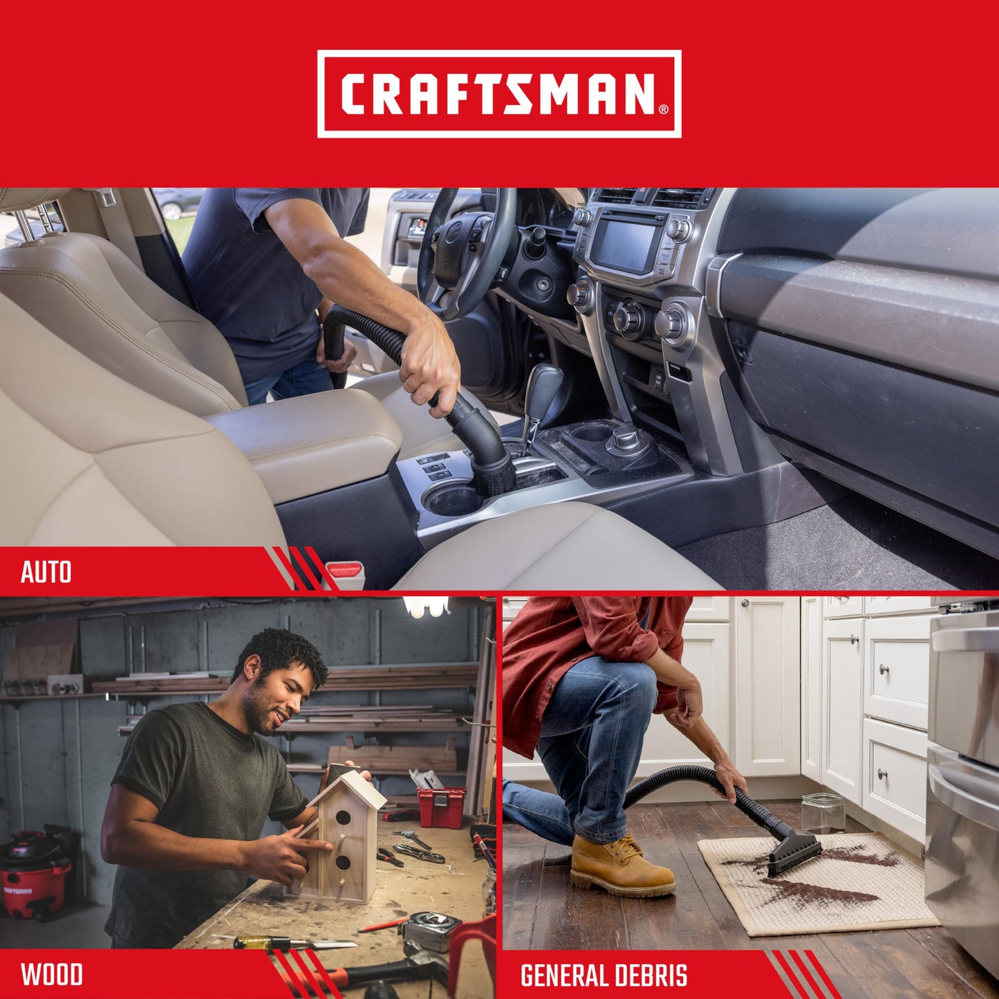 CRAFTSMAN CMXZVBE38770 - Bolsa de filtro de tela, filtro de aspiradora de repuesto para aspiradora de aspiradora, lavable y reutilizable, filtro de súper rendimiento para la mayoría de las aspiradoras