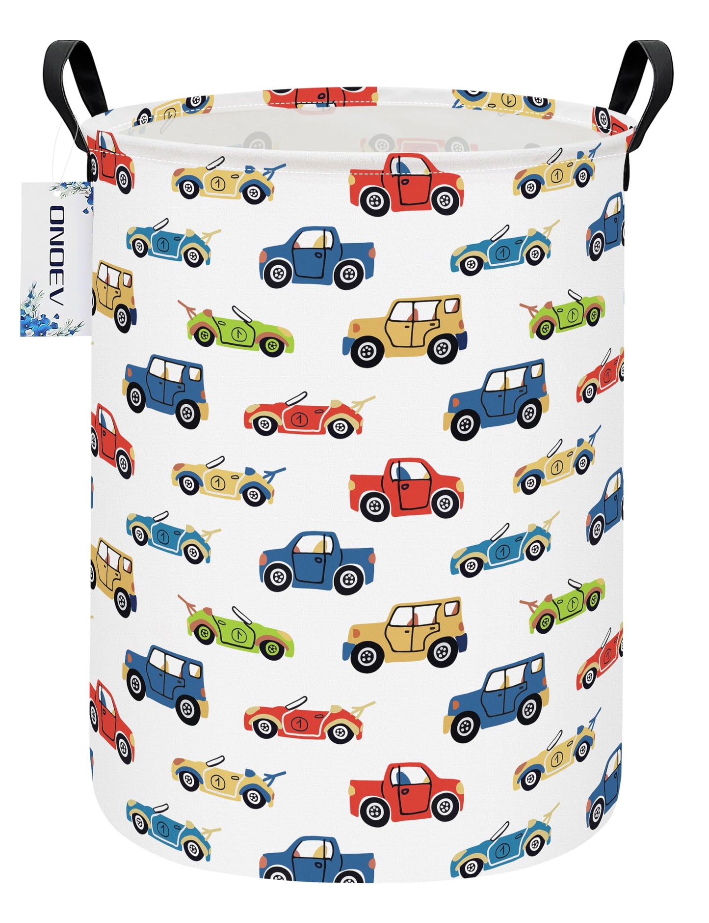 ONOEV Cesta de Ropa Sucia Redonda y Plegable con Forma de Coche de Carreras para niños, Ideal para decoración del hogar y Almacenamiento de Juguetes (Coche).