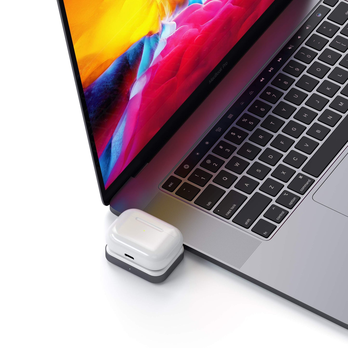 SATECHI Dock de Carga Inalámbrica USB-C - Compatible con Apple AirPods Pro & AirPods 3/2/1 con Funda de Carga Inalámbrica (No Incluida)