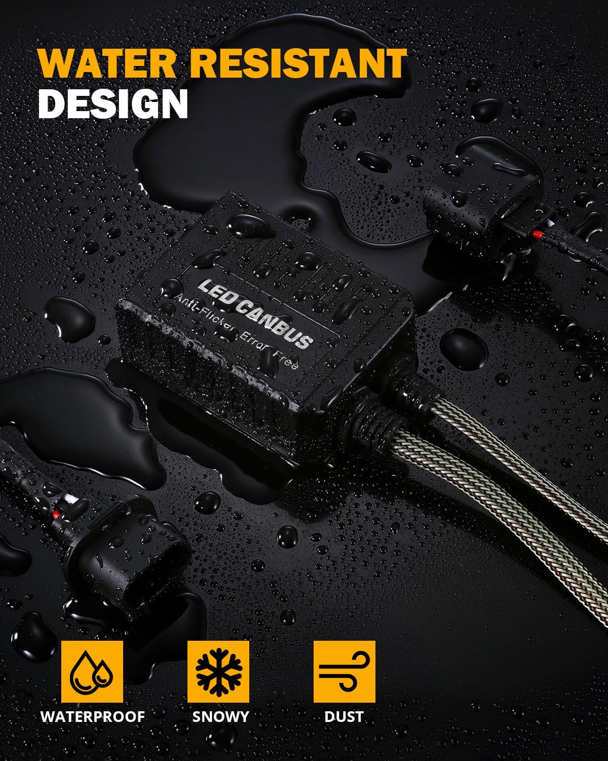 Auxbeam 2025 C20 Series H13 Light Canbus Decodificador de resistencia antiparpadeo sin errores, decodificador de luz mejorado de alta potencia, controladores Canbus, paquete de 2