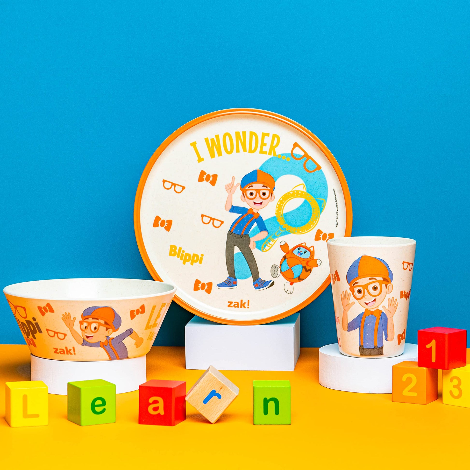 Juego de Vajilla Zak Designs Blippi Bambú Melamina Duradero para Niños