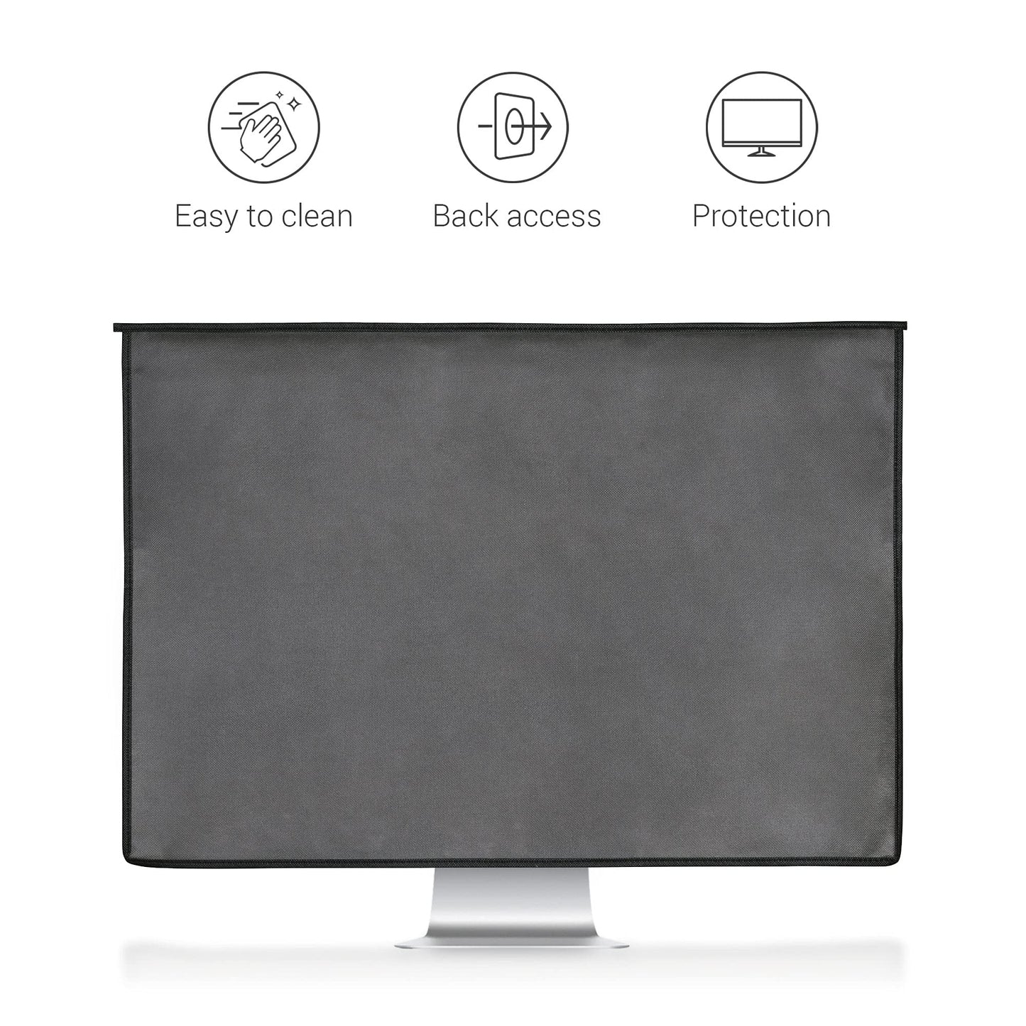 kwmobile Funda Compatible con Monitor de 24-26" - Protector 3en1 para Monitor Teclado y ratón - Gris Oscuro