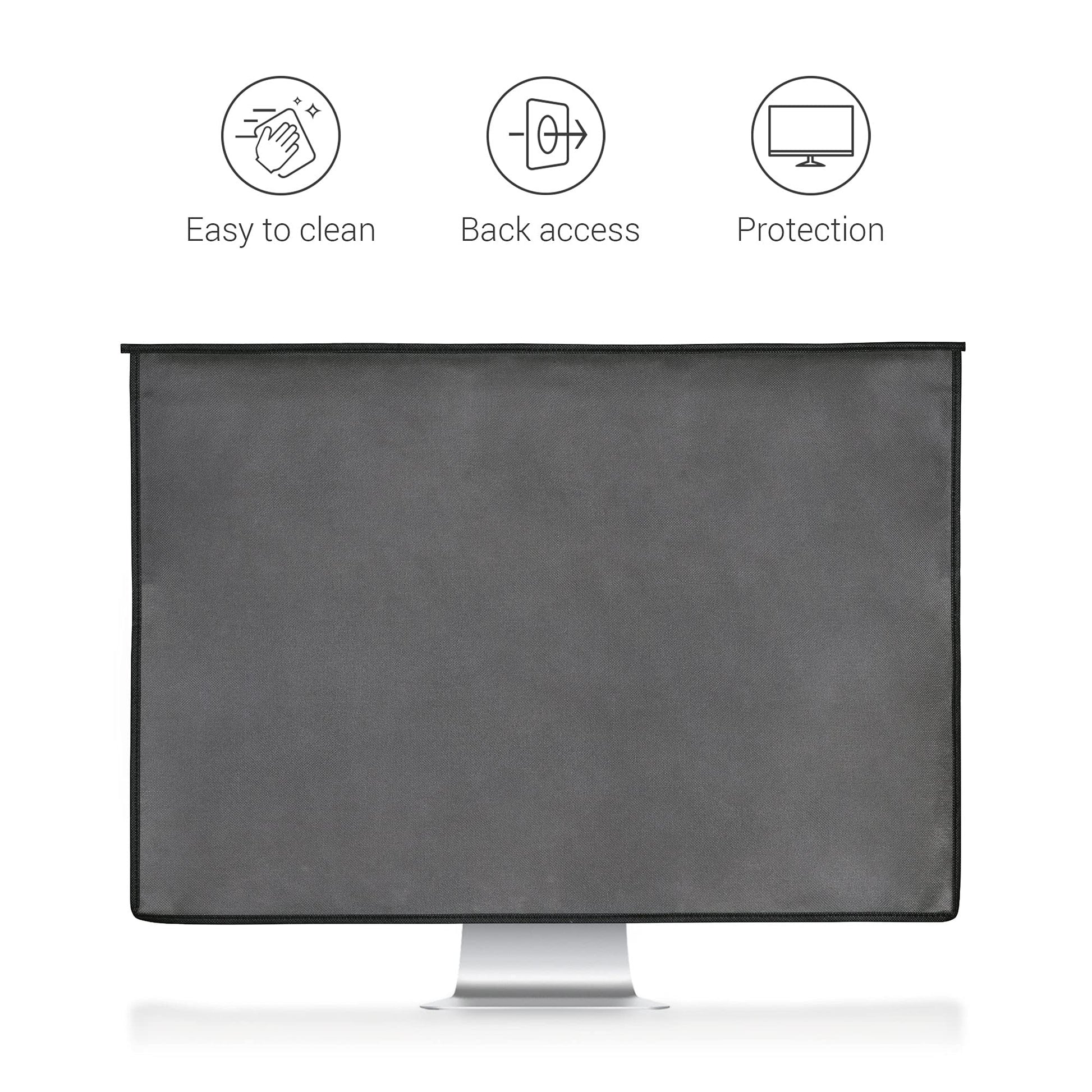 kwmobile Funda Compatible con Monitor de 24-26" - Protector 3en1 para Monitor Teclado y ratón - Gris Oscuro