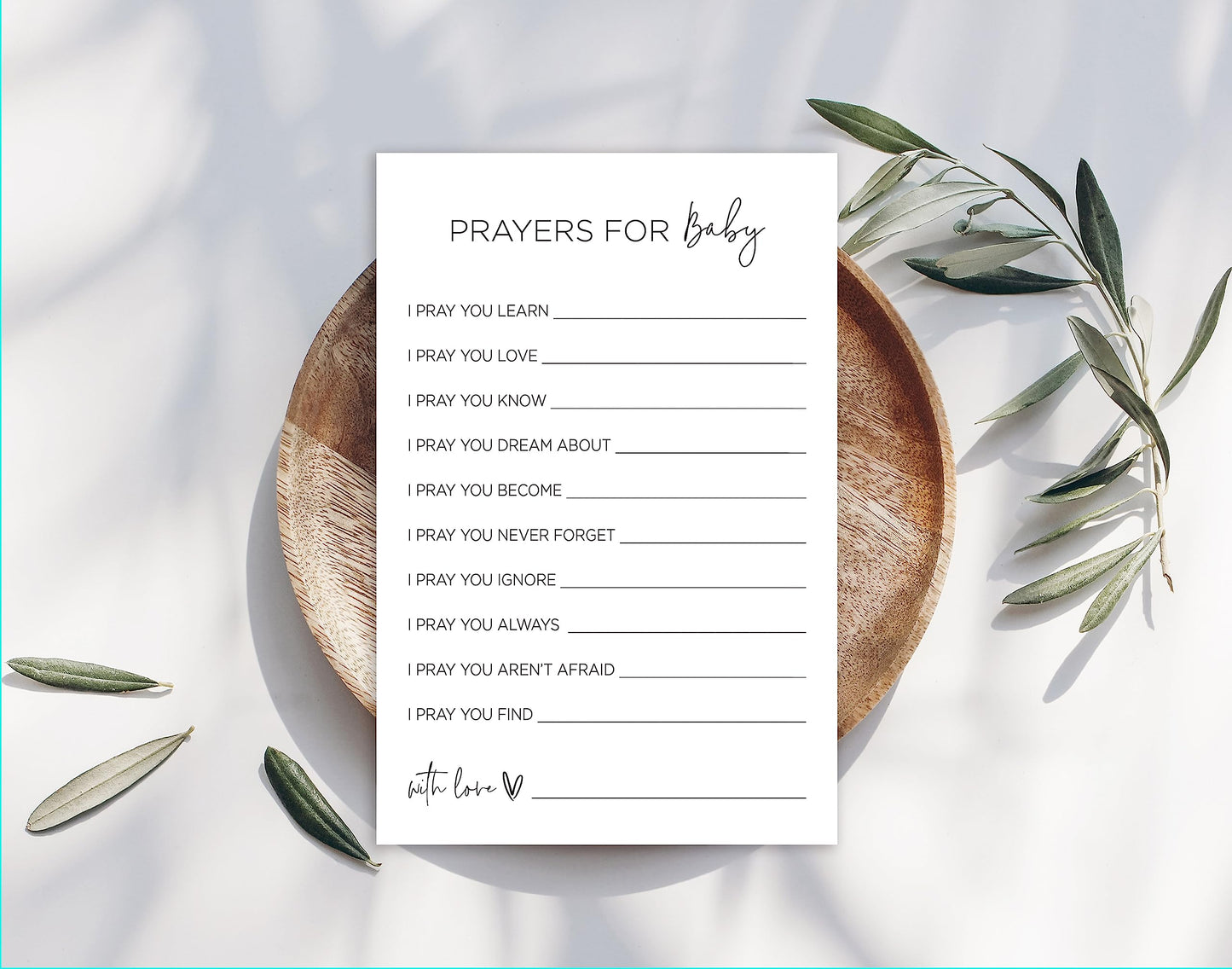 InvitationHouse 48 tarjetas de oración para bebé (minimalista)