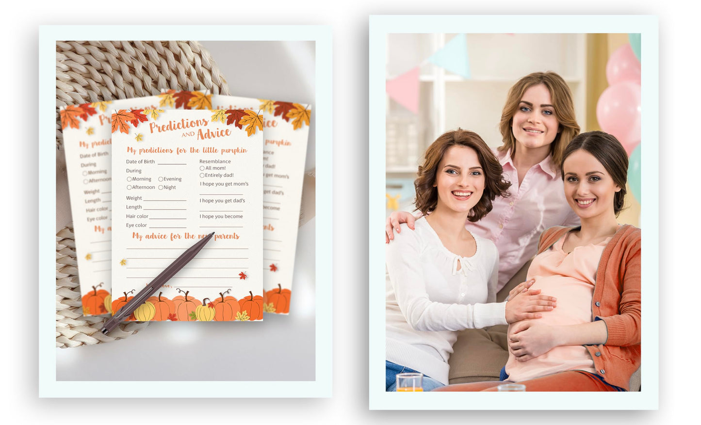 PuMPKINS - Tarjetas de predicción y consejo – Paquete de 25 – Little PuMPKIN juegos de baby shower, padres nuevos, mamá y papá para ser, mensaje para mamá y papá, parejas Coed Shower Actividades Libro de recuerdo de otoño G330-PDAV