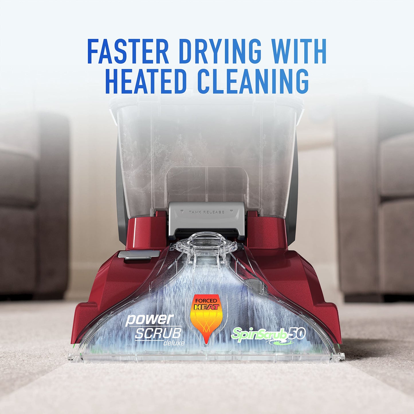 Hoover PowerScrub Deluxe - Máquina limpiadora vertical de alfombras, máquina ligera de limpieza profunda con alfombrilla de almacenamiento, combina con solución limpiadora de alfombras Hoover