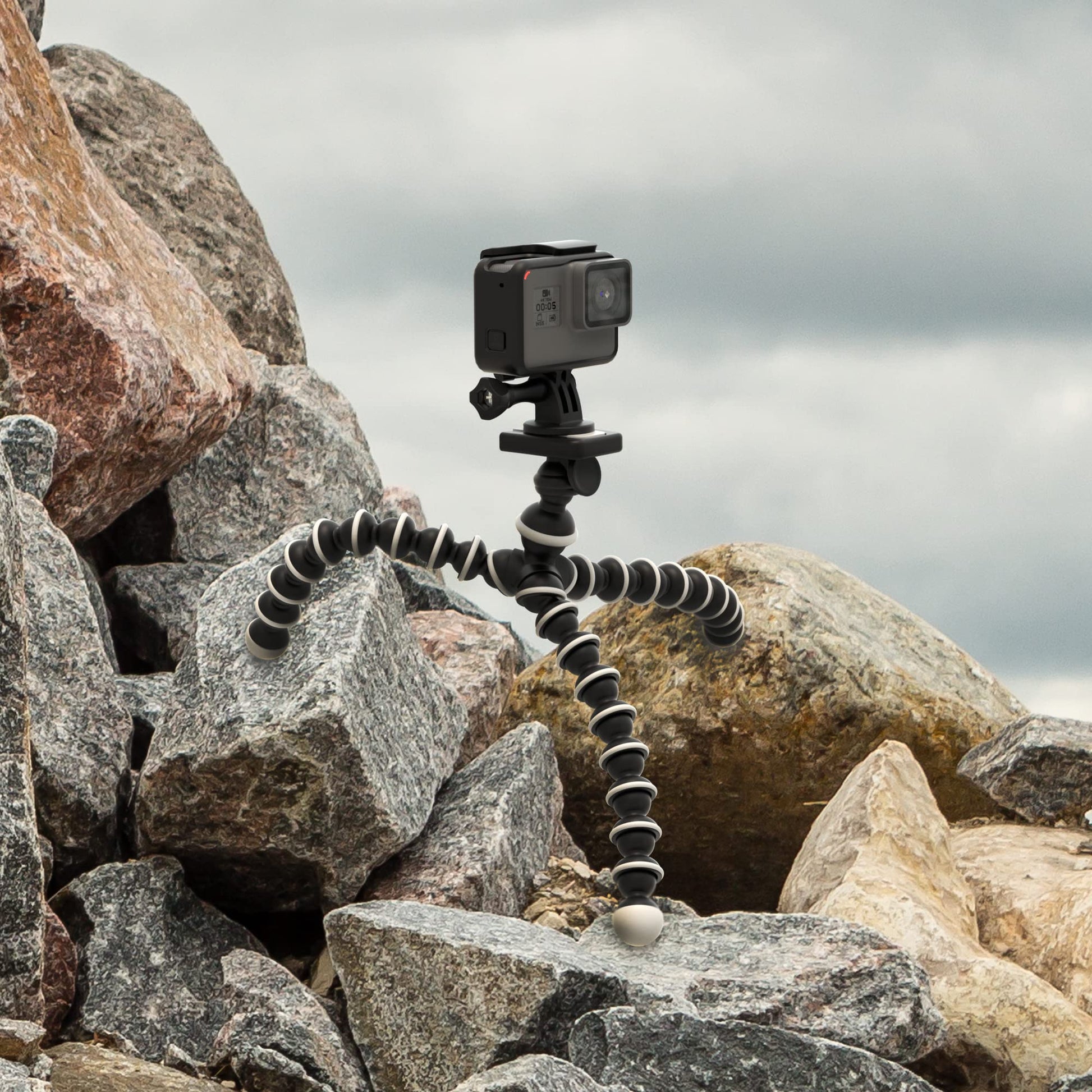 DigiCharge - Cámara de trípode Flexible de Pulpo de 10 Pulgadas + Soporte de Montaje de Leva de acción, Compatible con GoPro Hero13 Hero12 Hero11 Hero10 MAX Hero 13 12 11 Mini 10 9 8 Fusion dji Osmo