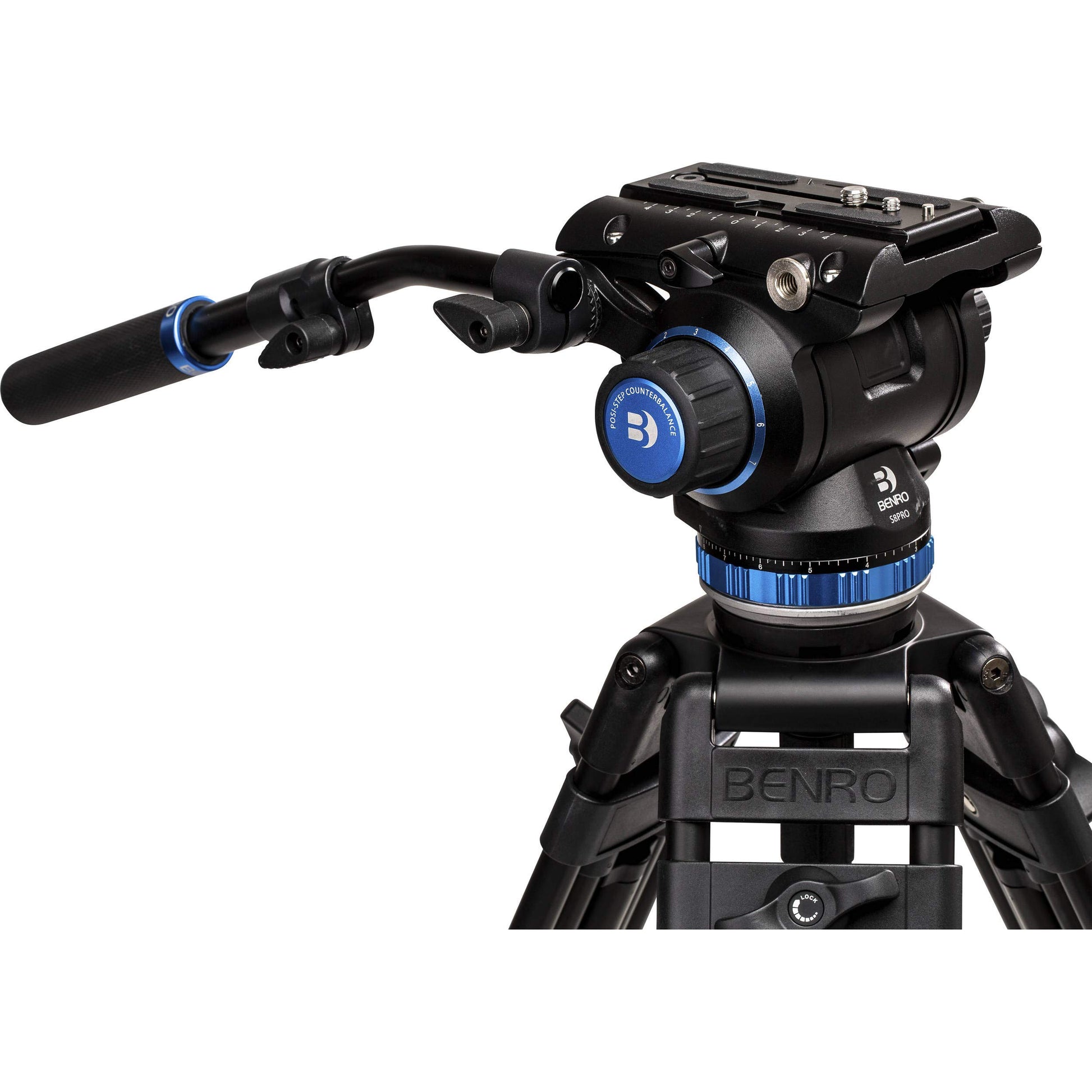Benro A673TM Dual Stage Aluminium Video Tripod S8PRO Head - 75mm Bowl, 3-Leg Sections, Twist Lever-Lock