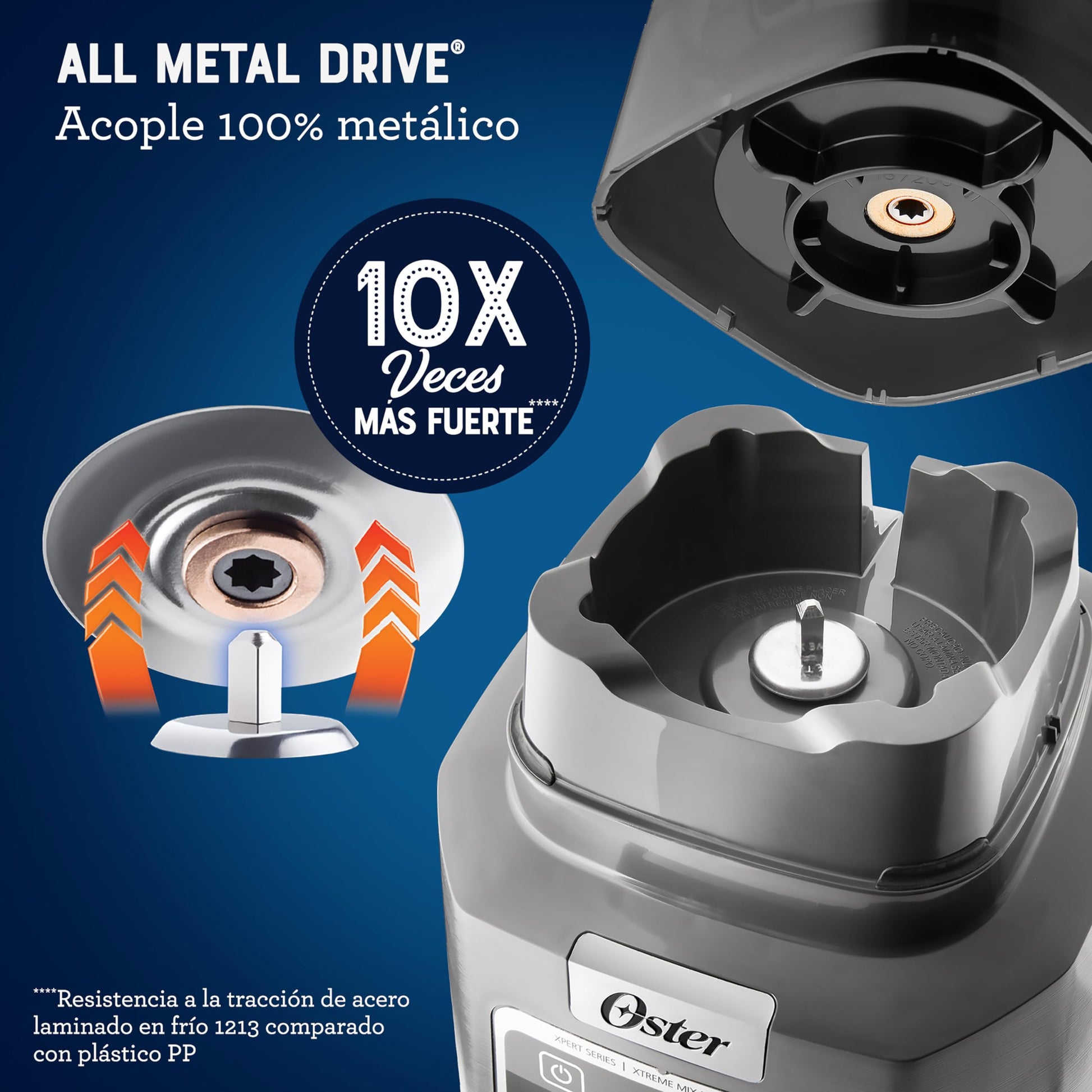 Licuadora Profesional Oster Gris XTREME MIX con iBLEND y MAX CRUSH Tecnología Reversible