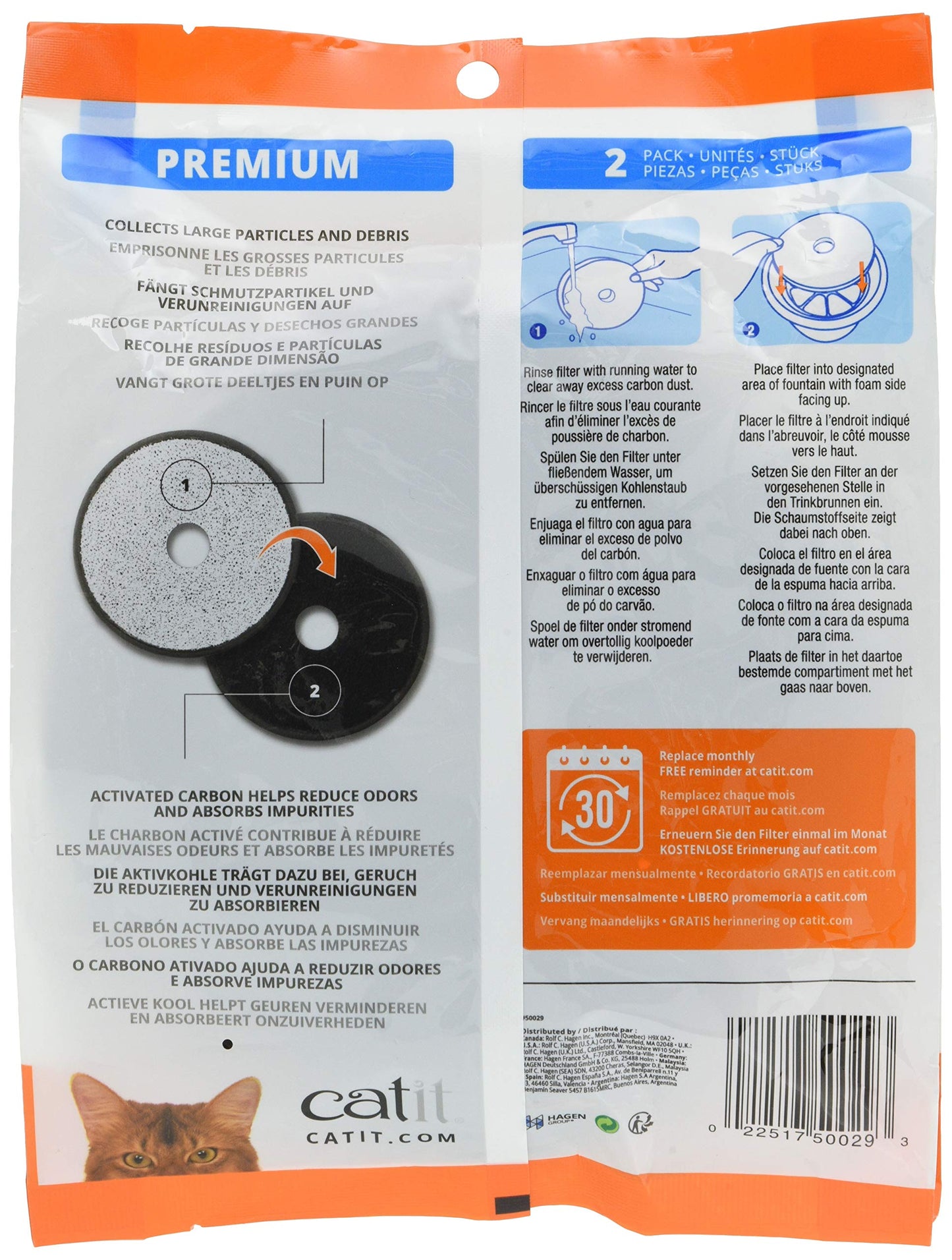 Catit 50029 Filtros de Repuesto de Doble acción, 2 Unidades (Paquete de 1)