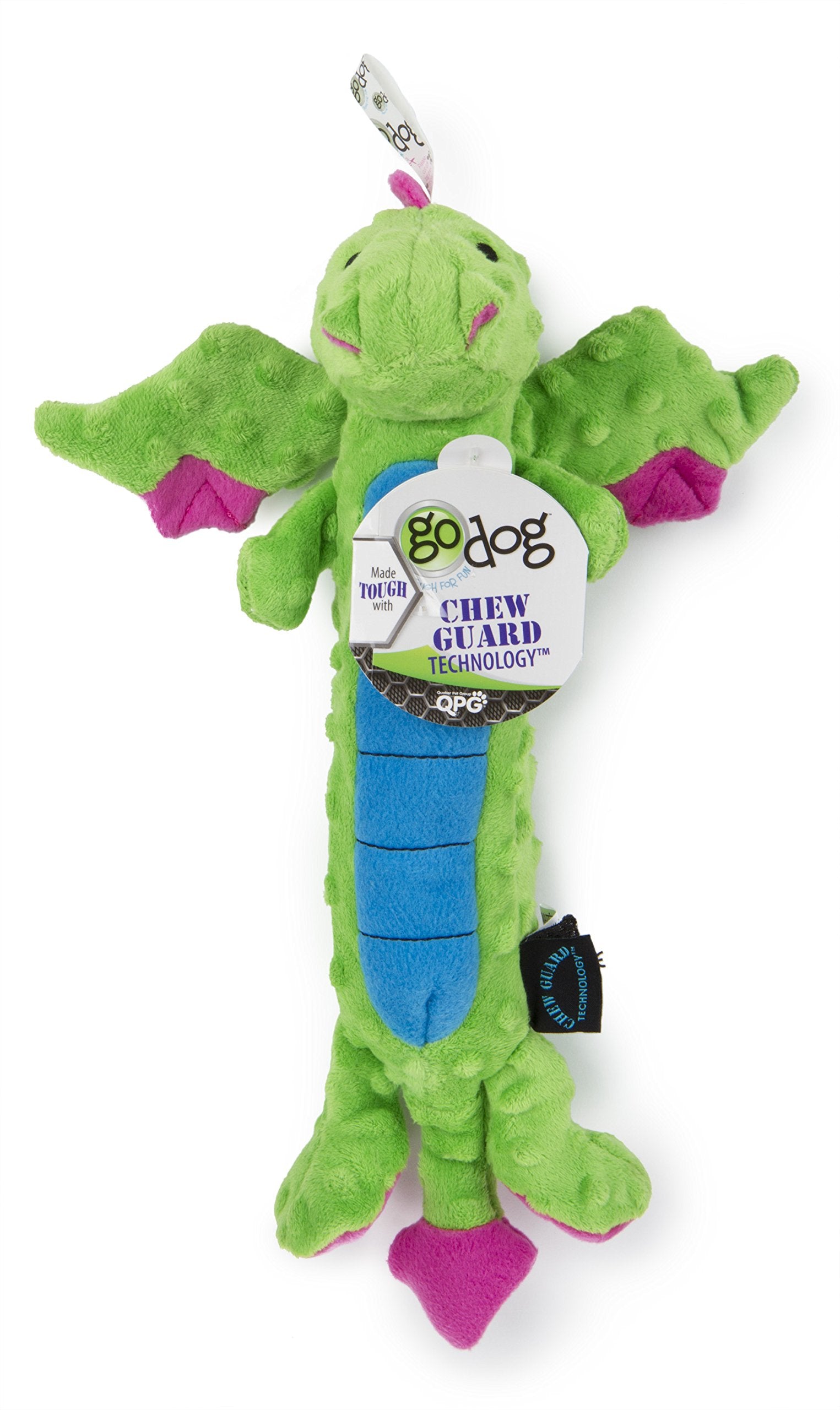 goDog Skinny Dragons Green Juguete Grande con Protector para Masticar (094407)