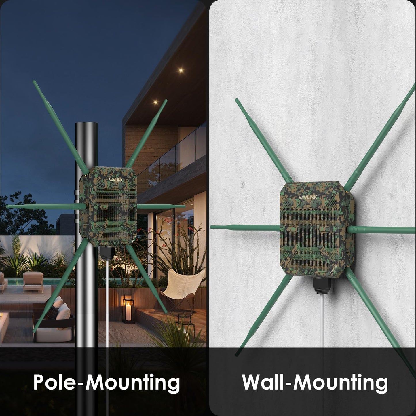 Punto de Acceso WAVLINK WiFi6 Blanco Doble Banda AX3000 para Exteriores con Antenas de Alta Ganancia y Gabinete IP67