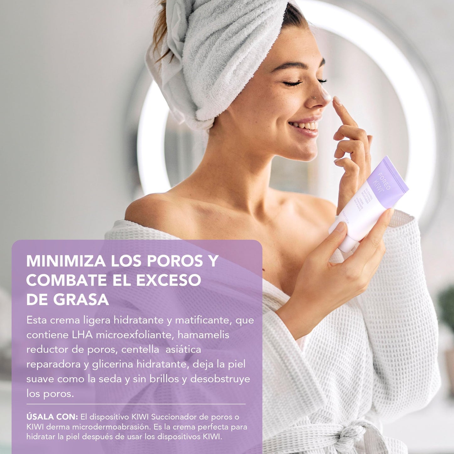 FOREO KIWI Regulador de sebo hidratante y matificante - Cuidado tras herramienta de microdermoabrasión y extractor de puntos negros - Piel grasa con acné - Probado dermatológicamente - Vegano, 40 ml