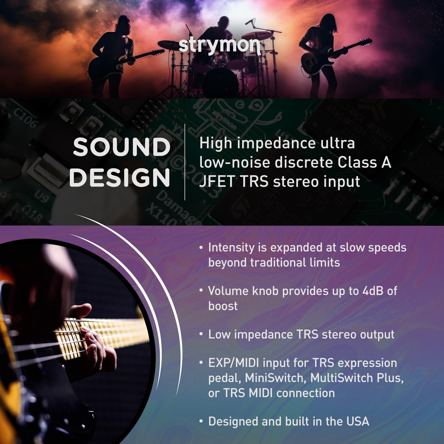 Pedal de Efectos Strymon UltraViolet clásico Vibe para Guitarra Eléctrica y Acústica, Sintetizadores y Teclados