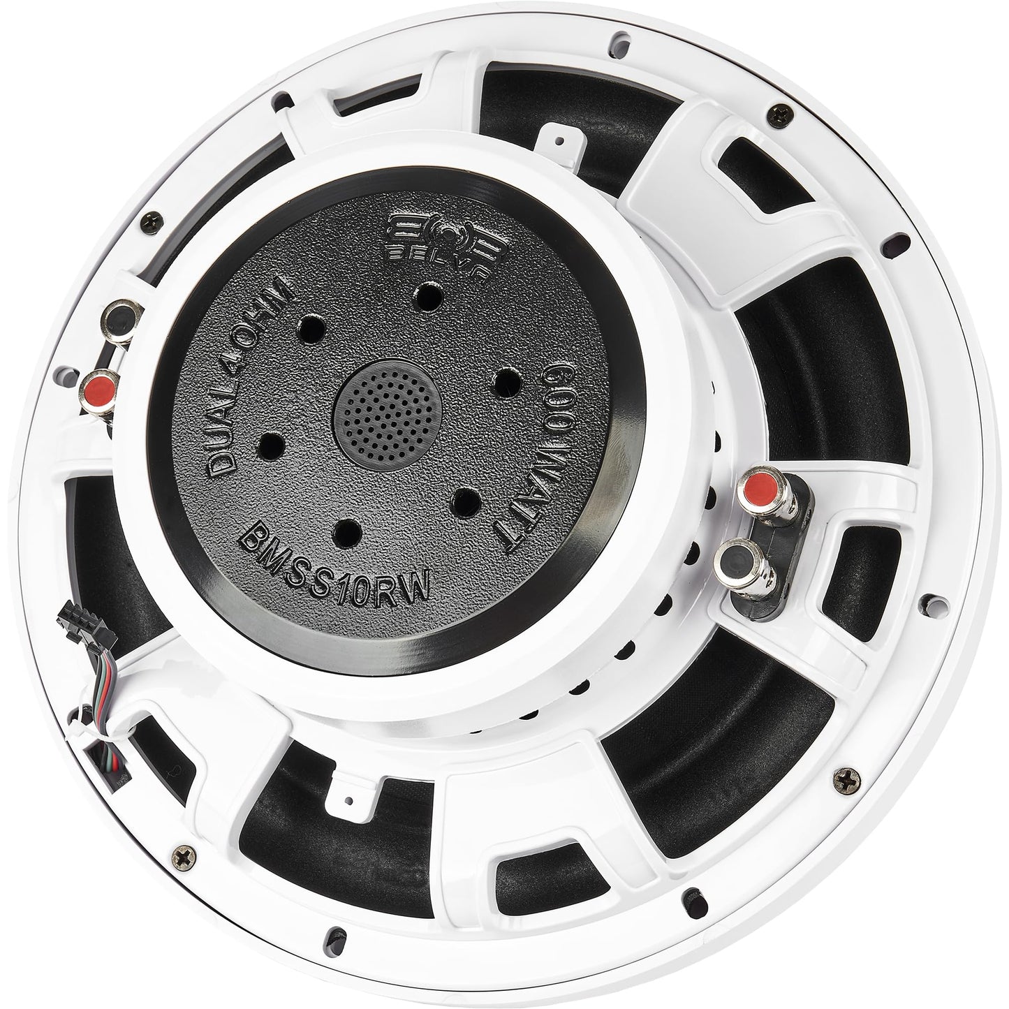 BELVA BMSS10RW 800W Peak (400W RMS) Subwoofer marino poco profundo de 10 pulgadas con iluminación LED multicolor para barcos/ATV/UTV/SxS/Powersport