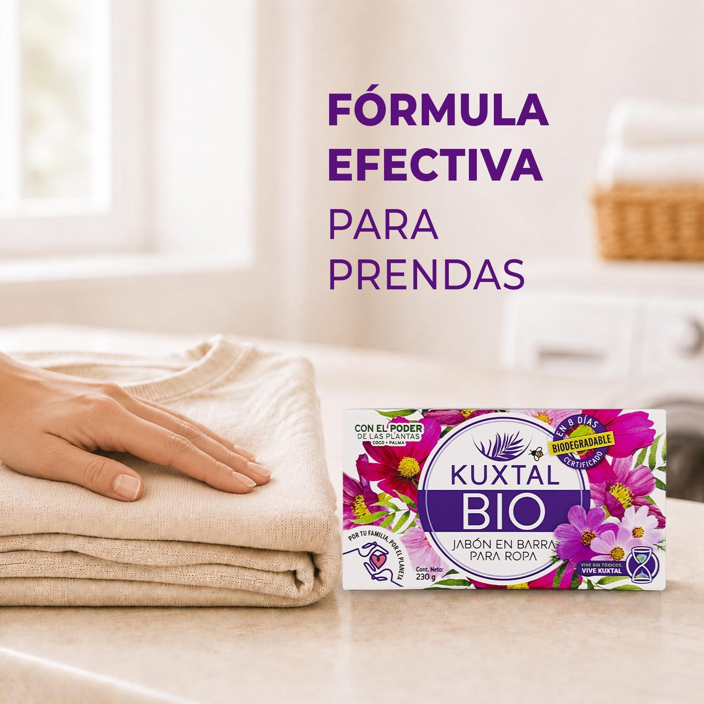 KUXTAL Jabón en Barra para Ropa Paquete de 3, Limpieza Profunda y Suavidad, Ideal para Ropa Delicada y Ropa Interior, Fórmula con Ingredientes Naturales, Biodegradable Certificación OECD 301-A