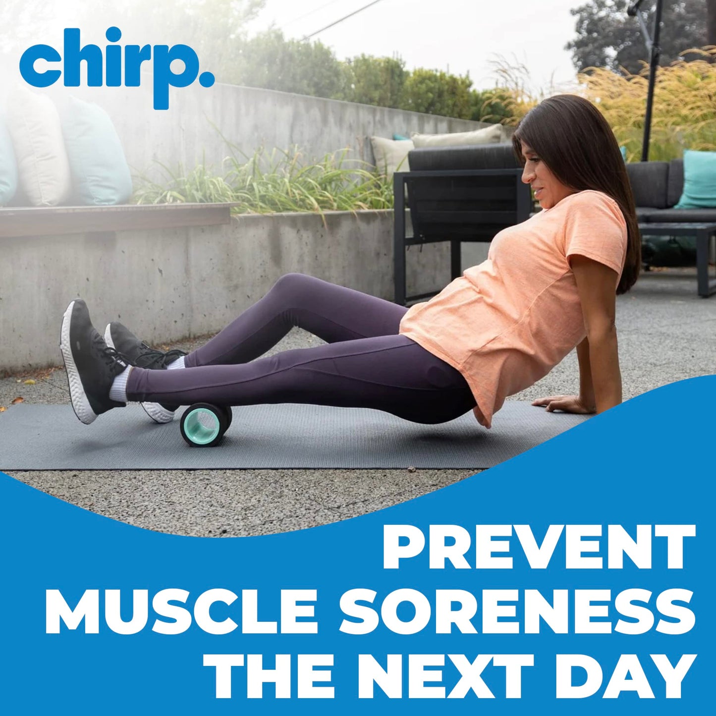 Chirp Wheel+ Rodillo de espuma para aliviar el dolor de espalda, terapia muscular y masaje de tejido profundo, 4 pulgadas